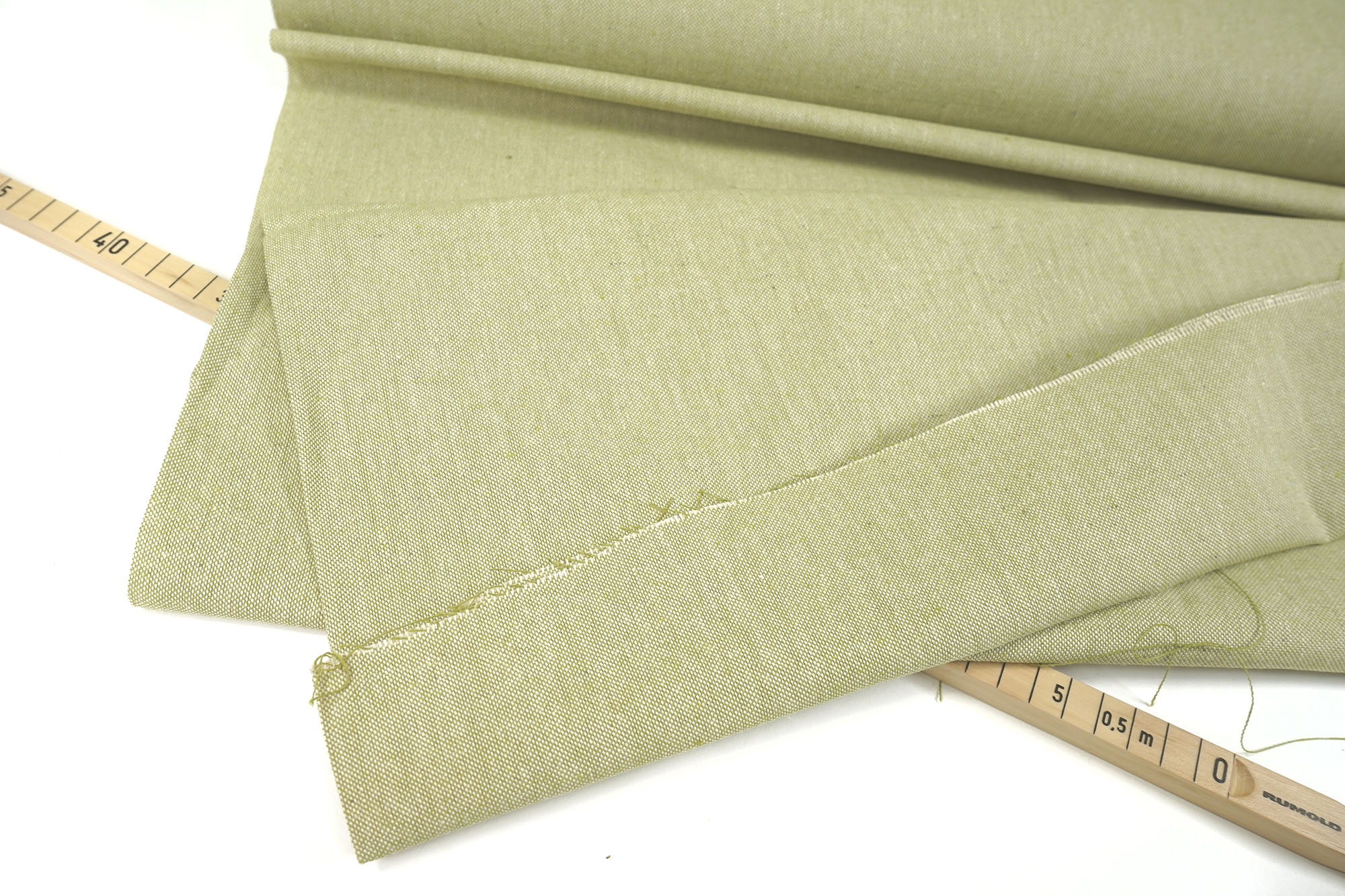 Baumwollstoff • Canvas • Chambray • weiß-grün