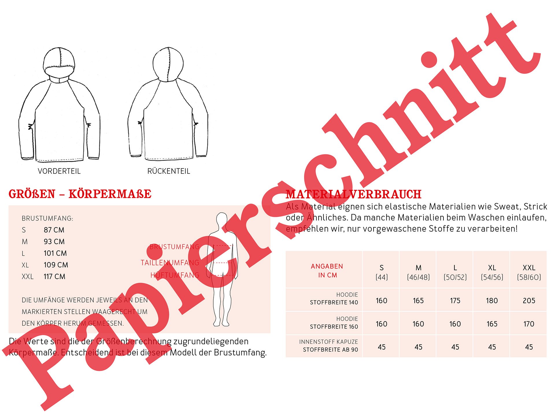 HERR TONI • Kapuzensweater, Papierschnitt, Rückseite
