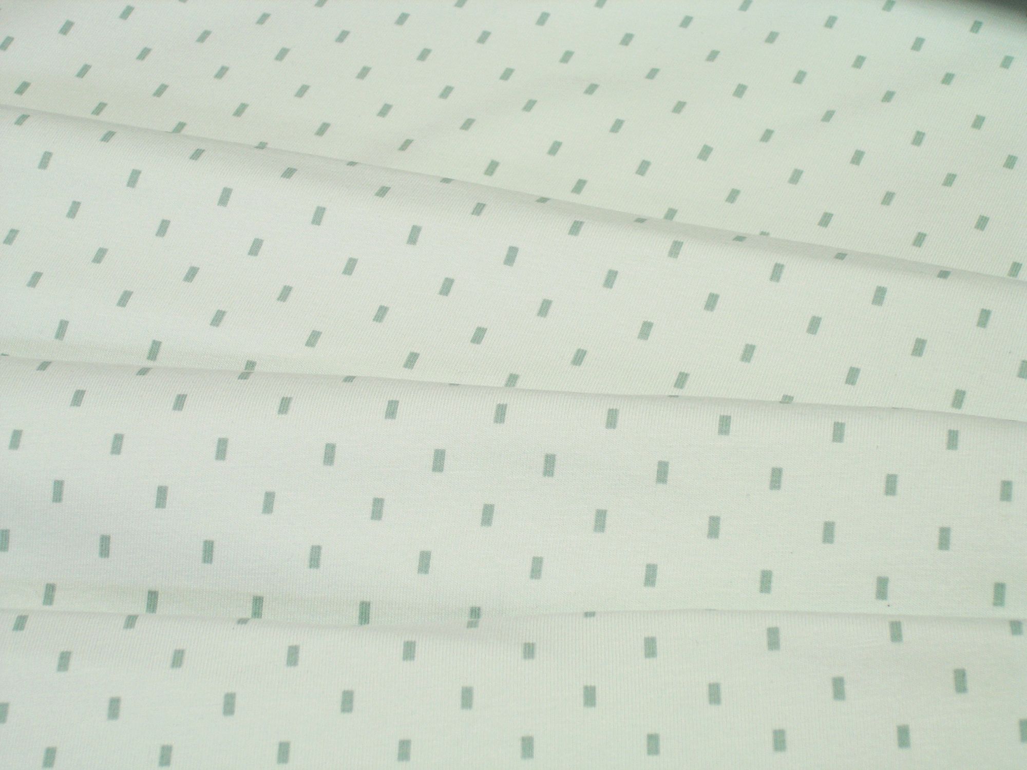 Stoffe Baumwolle Jersey kleine Rechtecke auf mint