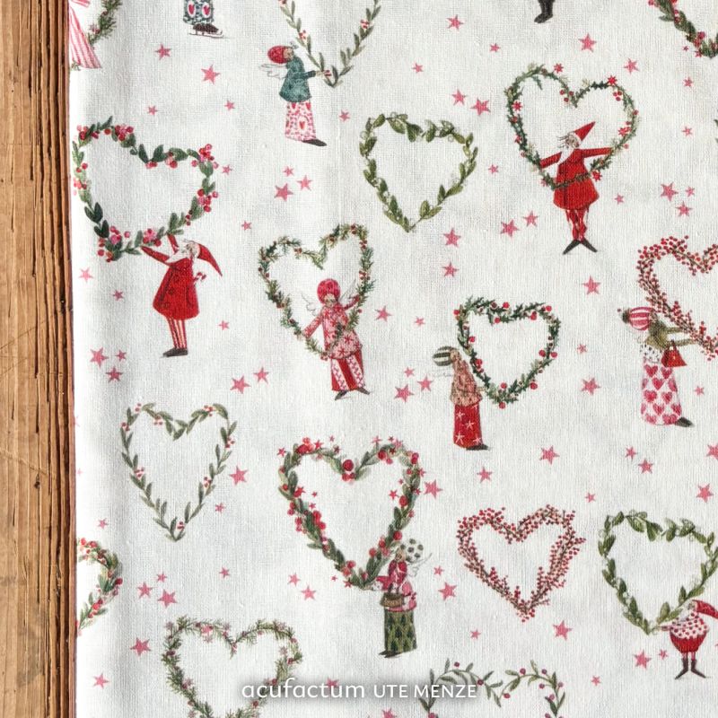 acufactum • Baumwollstoff • Weihnachtsherzen • Silke Leffler