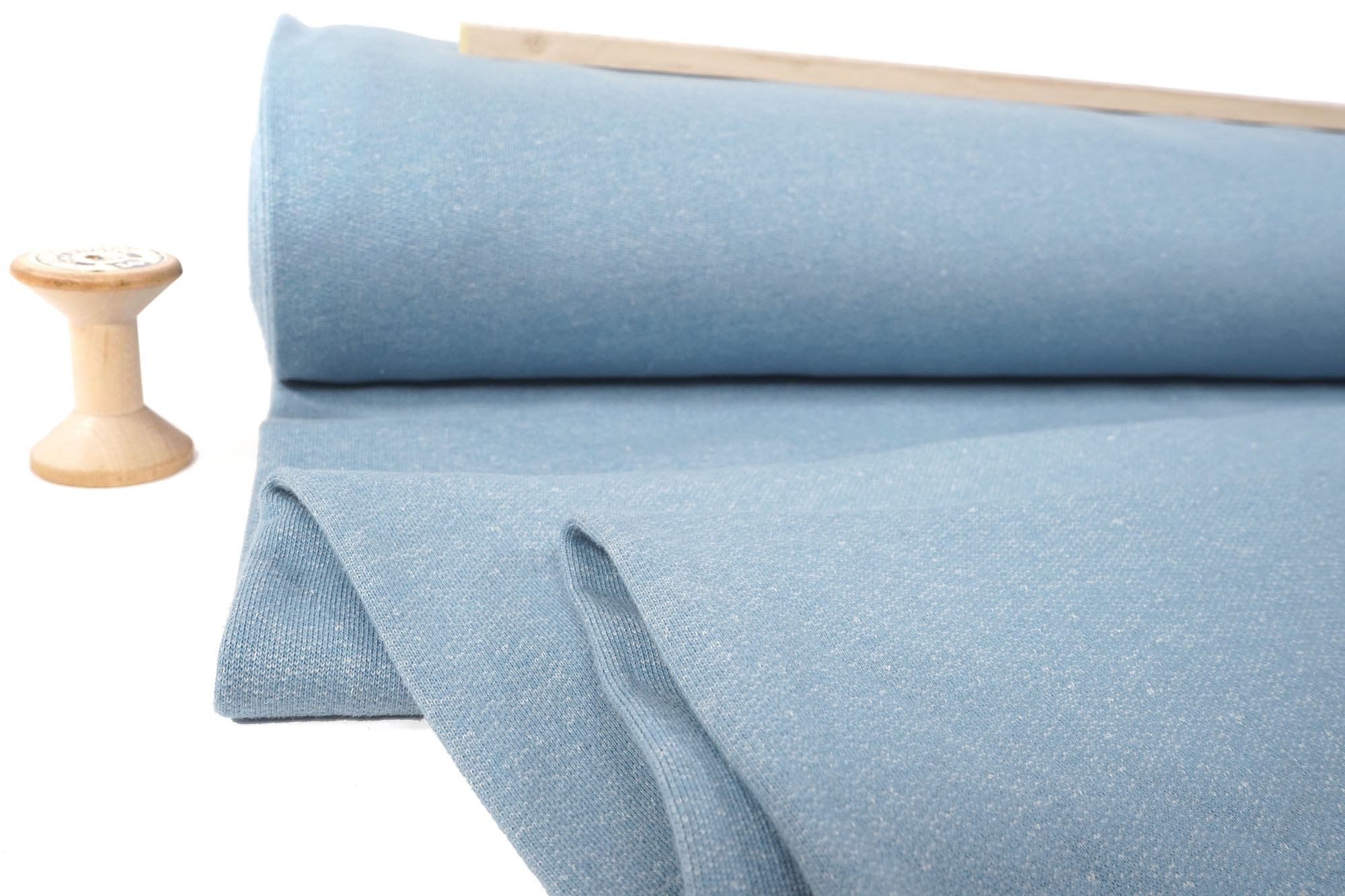 Sweatshirt Stoff • aufgeraut • jeansblau melange