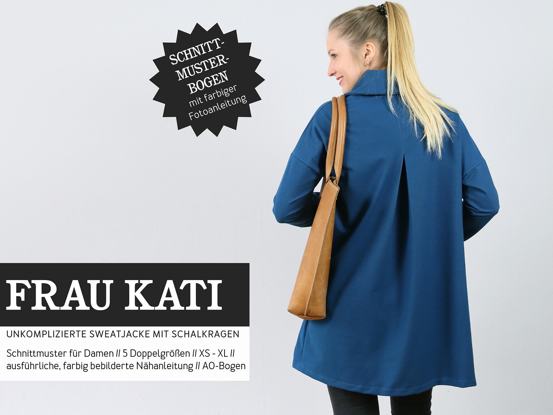 FRAU KATI • Sweatjacke mit Schalkragen, Papierschnitt, Deckblatt