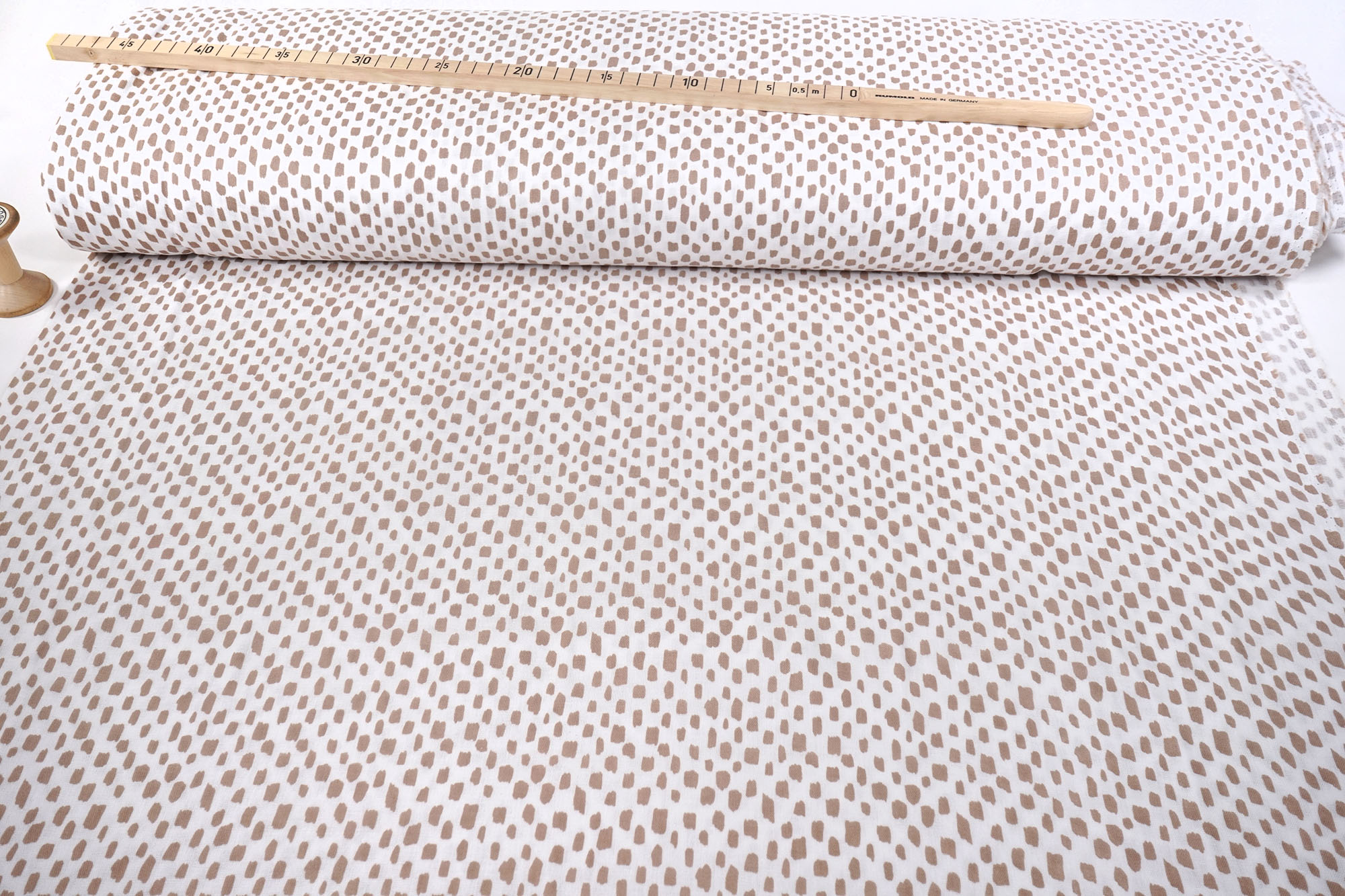 Bio-Musselin Double Gauze squares sand auf weiß