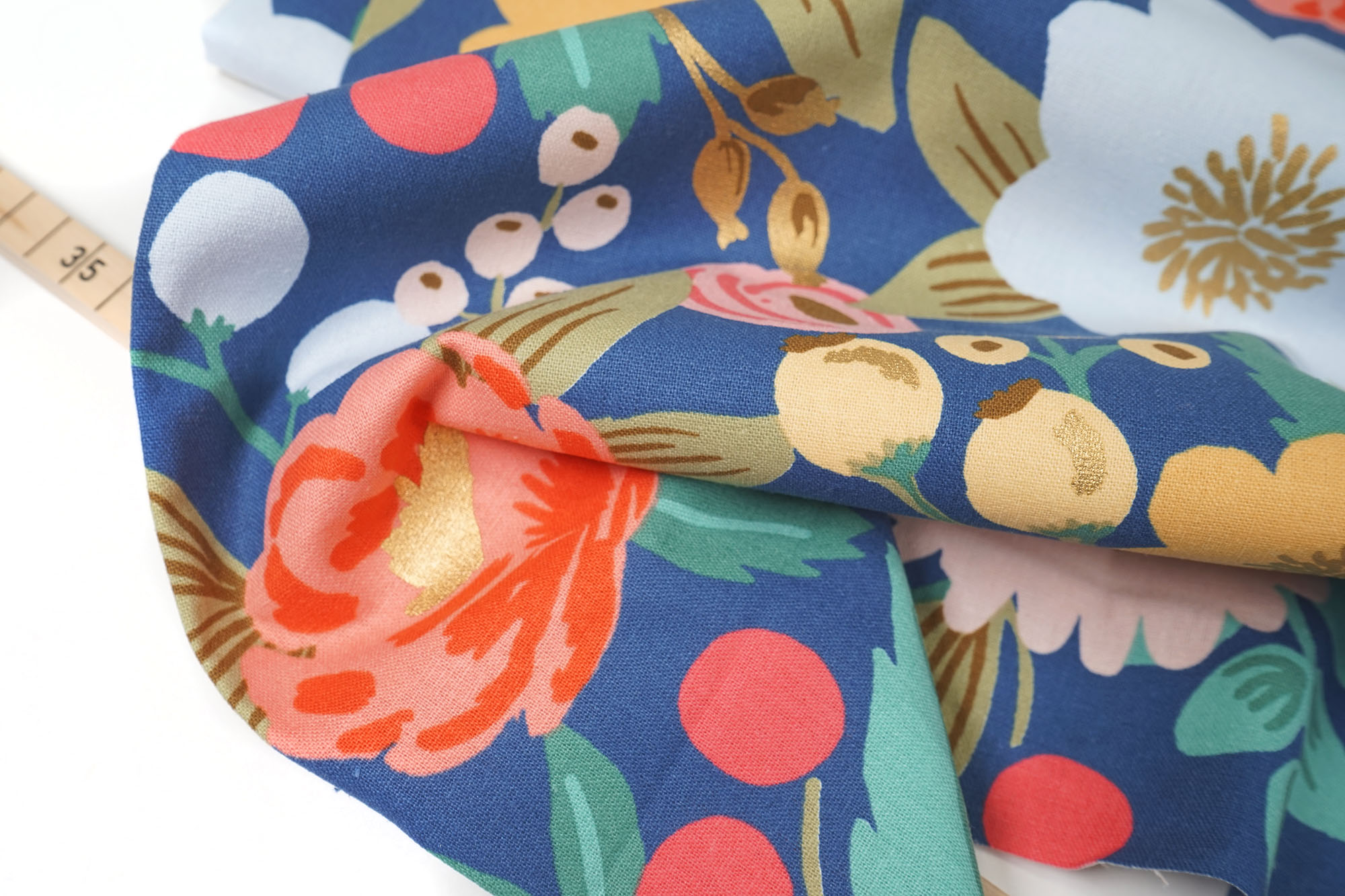 Rifle Paper Co. • Canvas • Vintage Blossom • Blue Canvas • metallic