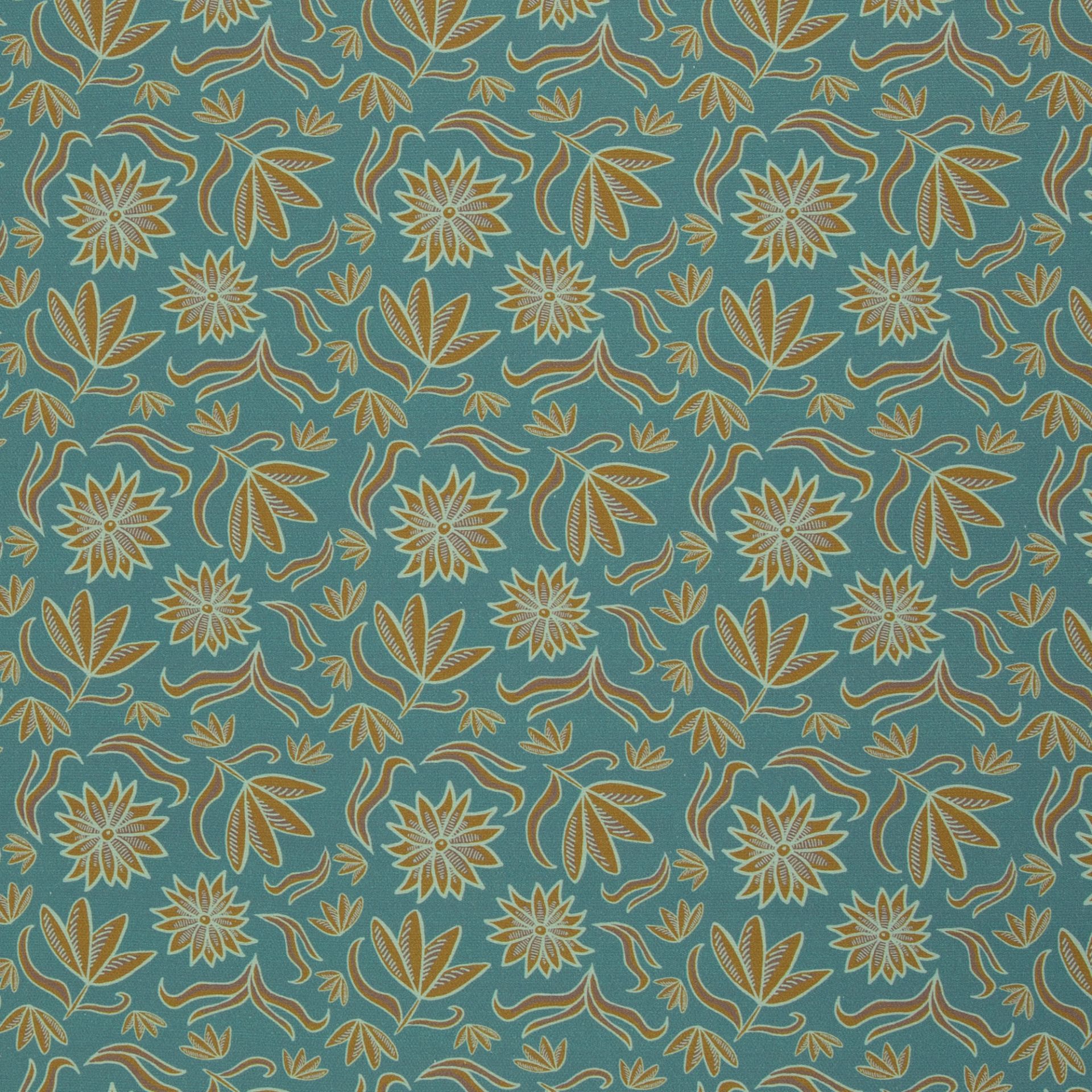 Baumwollcanvas • Retro Flowers • mint