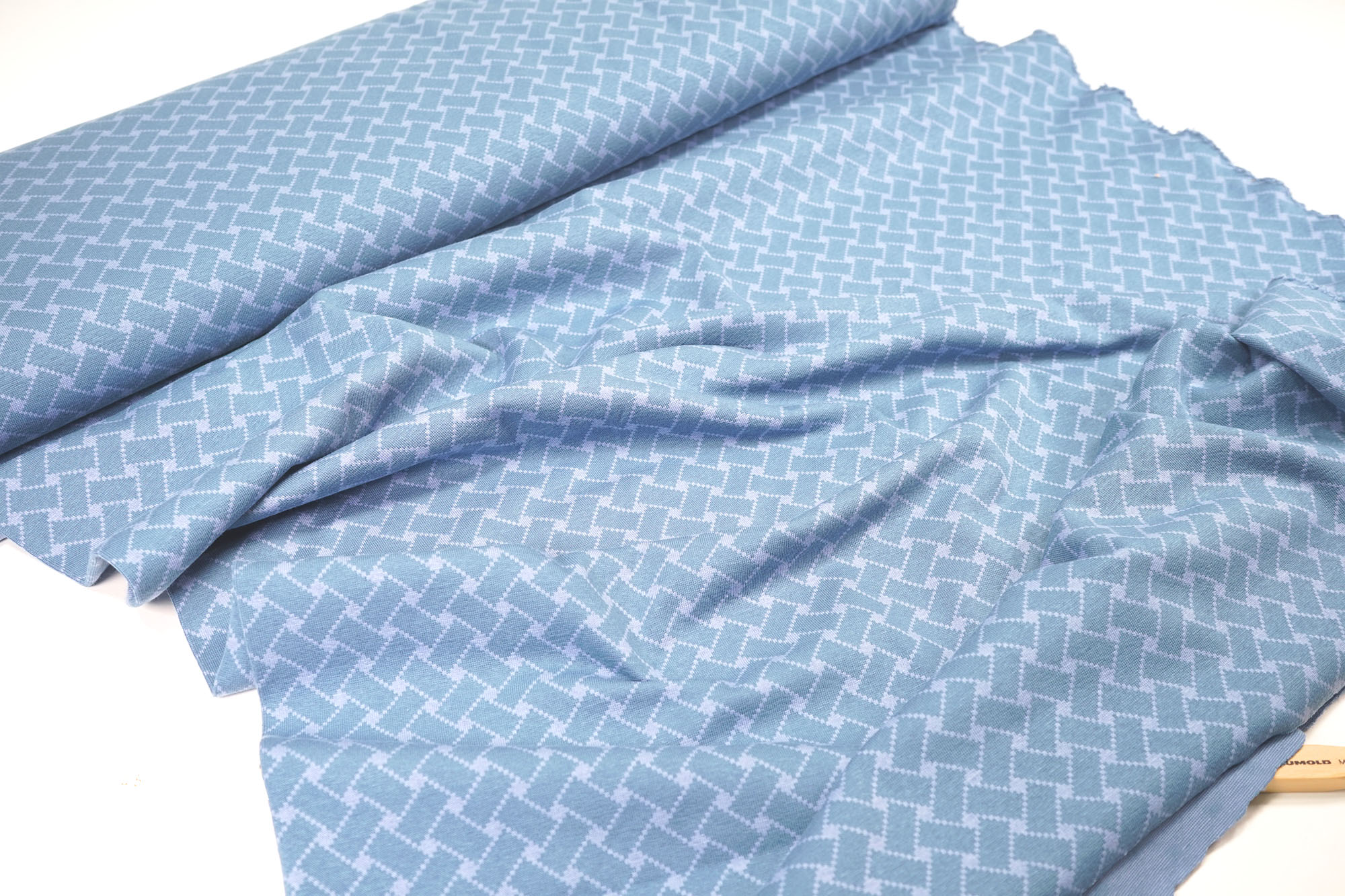 Stoffonkel • Bio-Jacquard • Flechtmuster • jeans (GOTS)