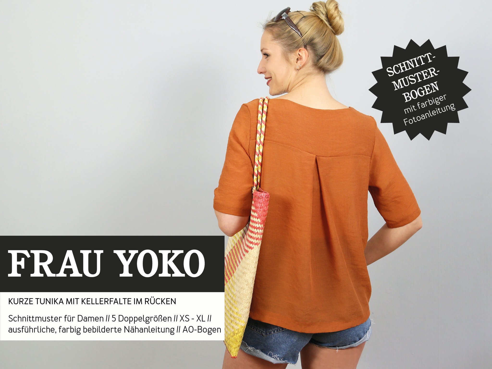 FRAU YOKO • kurze Tunika, Papierschnitt, Deckblatt