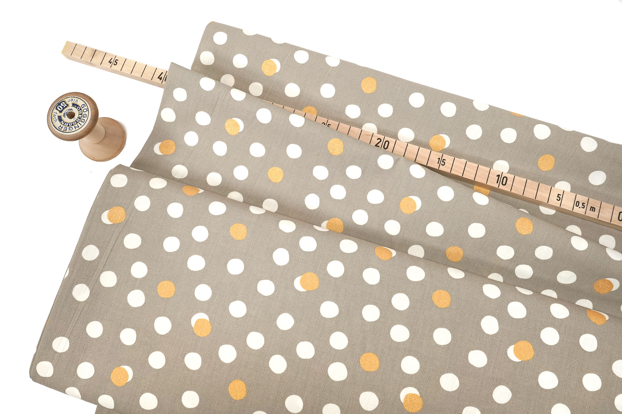 Birch Fabrics Tonoshi Mochi Dot Shroom Metallic Gold