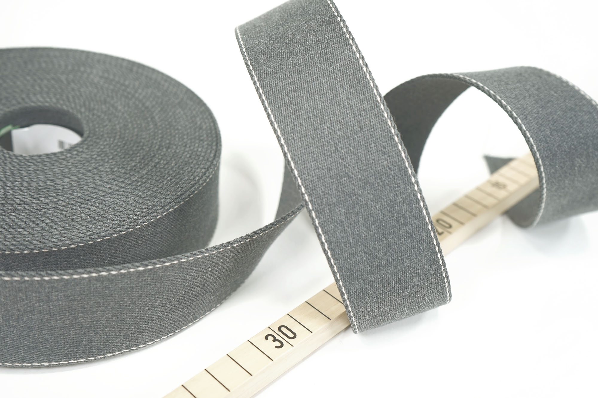 Gurtband • Doubleface • 40 mm • mittelgrau