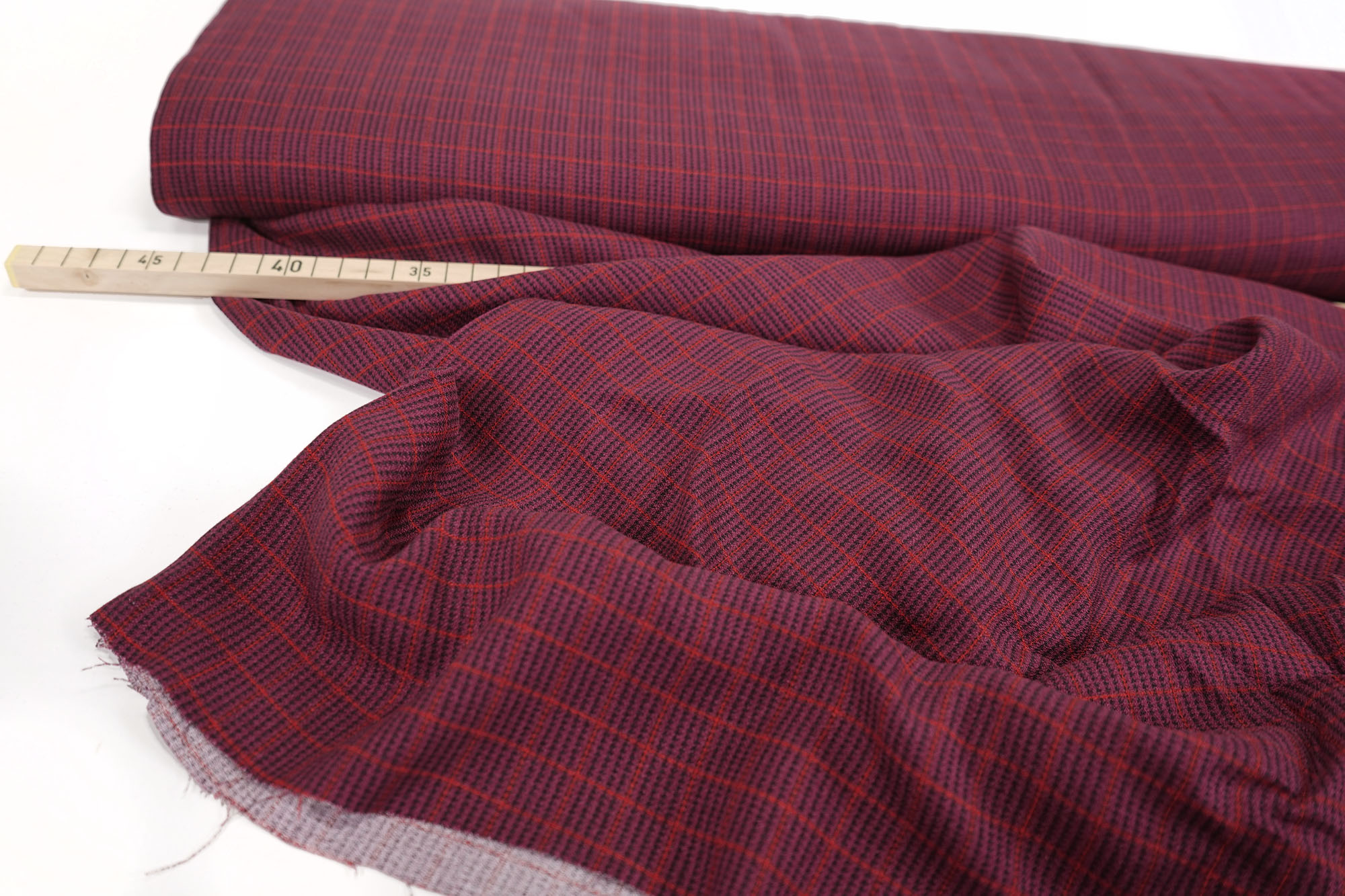 Viskosekrepp • Pied de Poule • Fibre Mood • bordeaux