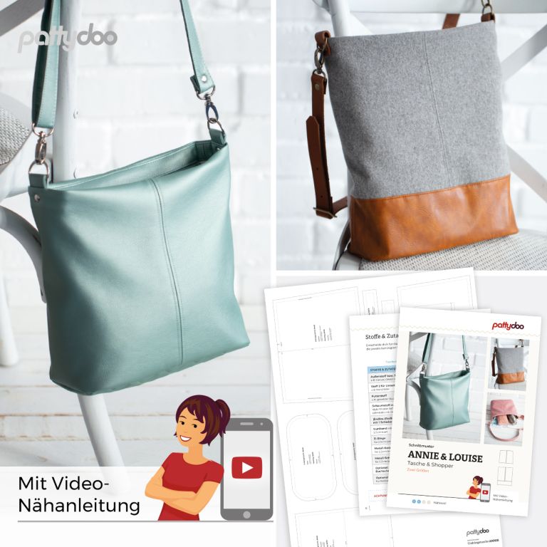 Tasche und Shopper Ann und Louise • Papierschnittmuster • by Pattydoo