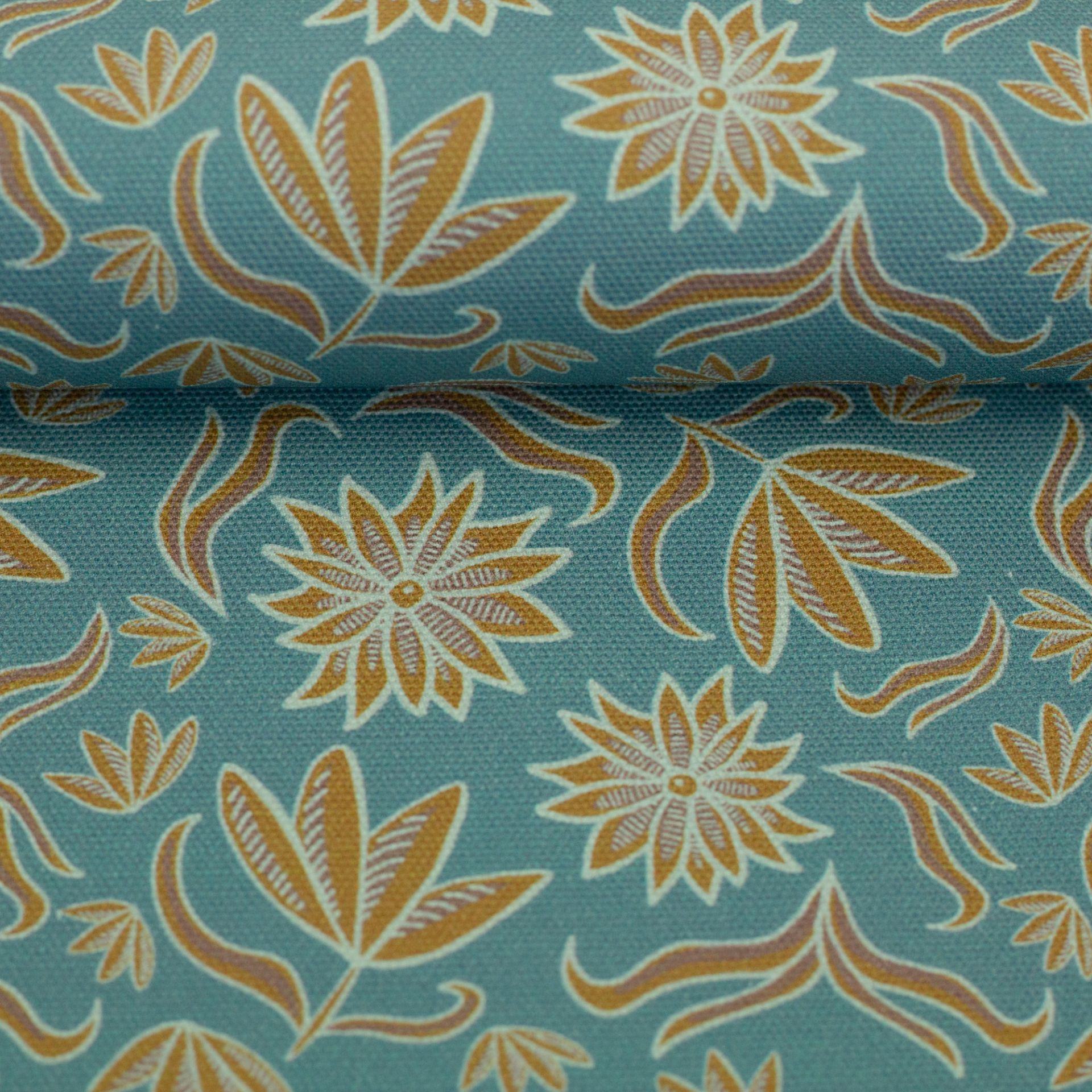 Baumwollcanvas • Retro Flowers • mint