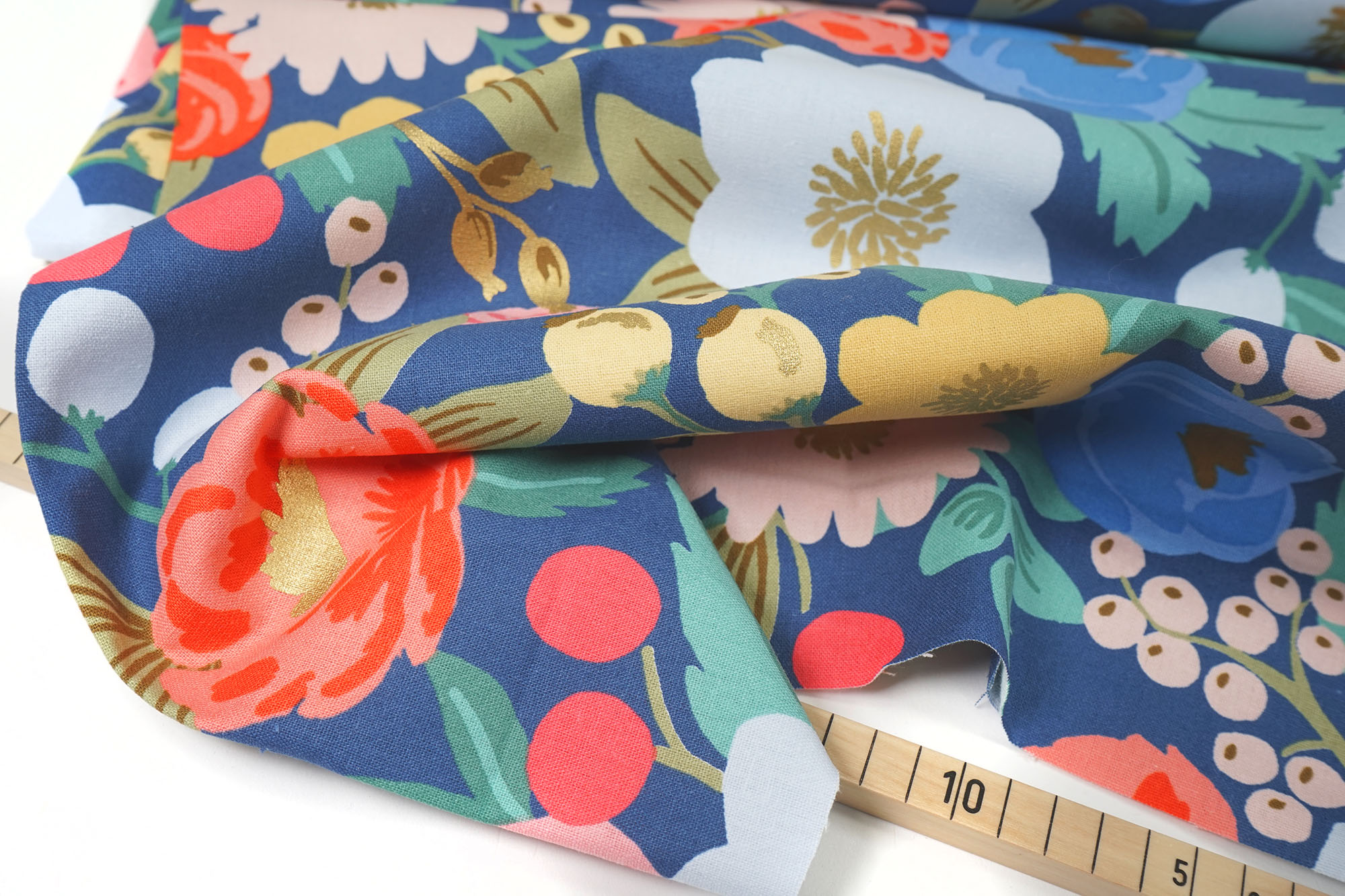 Rifle Paper Co. • Canvas • Vintage Blossom • Blue Canvas • metallic