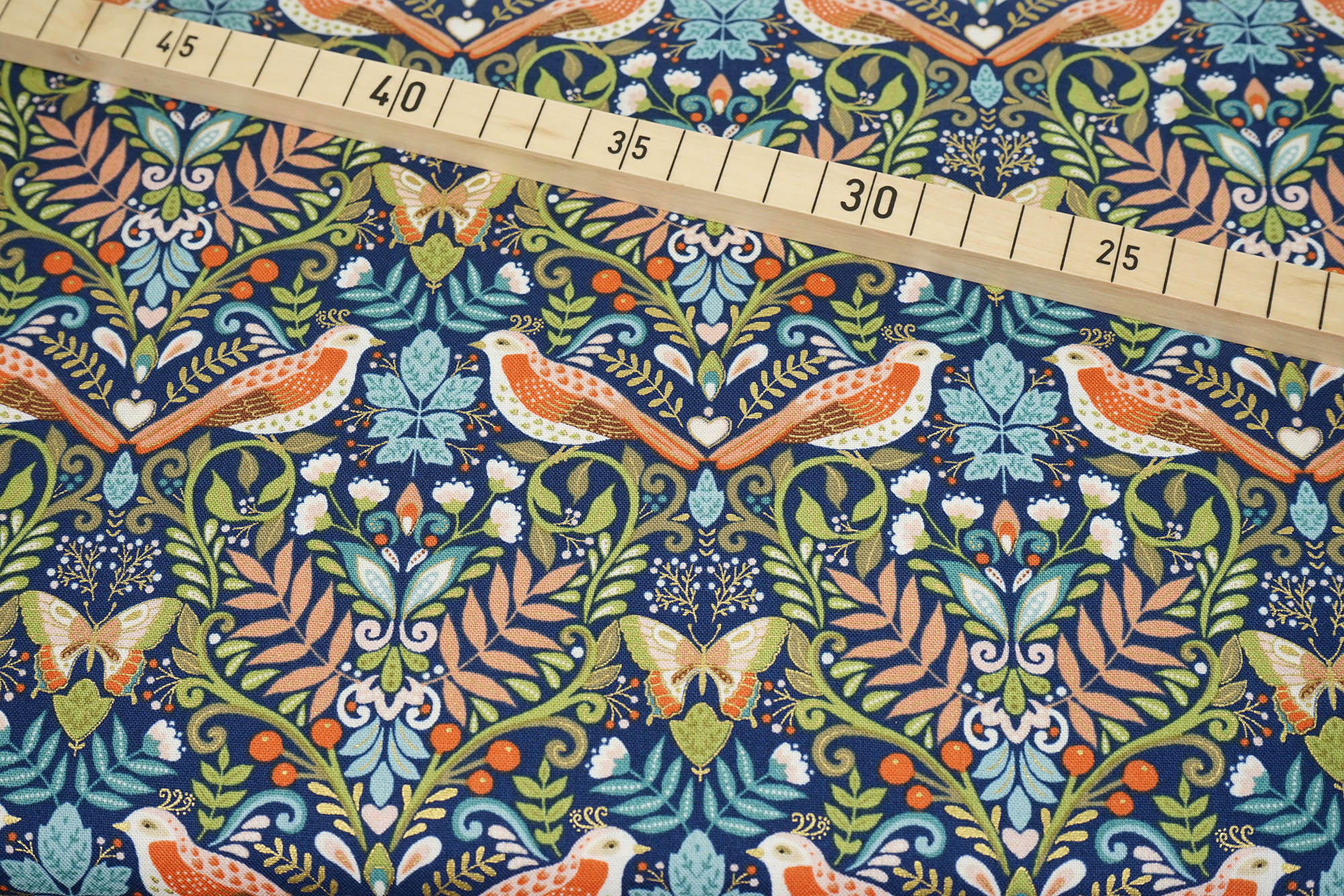 makower • Luxe • Damask Birds • Navy