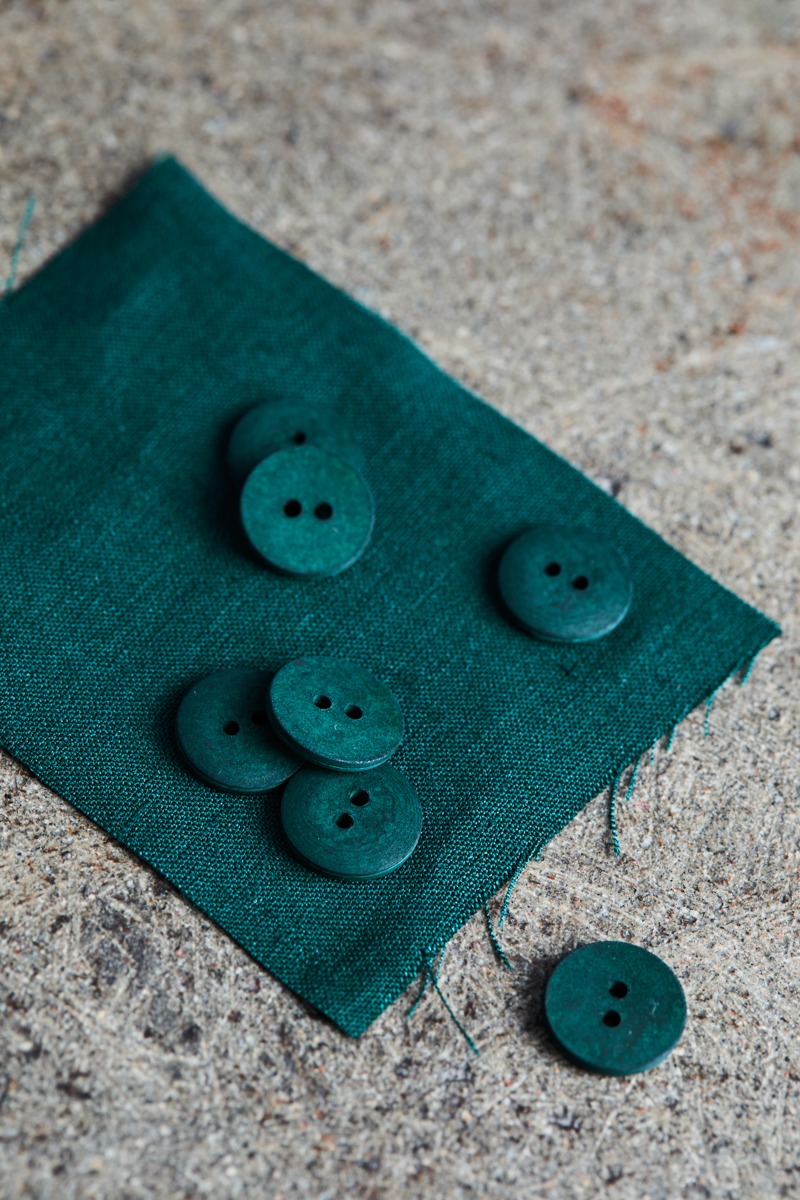 Knopf • Curb Cotton Button • mind the MAKER • 18 mm • bottle green