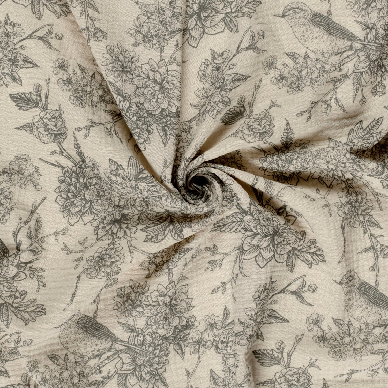 Musselin • Double Gauze • Birds and Flowers