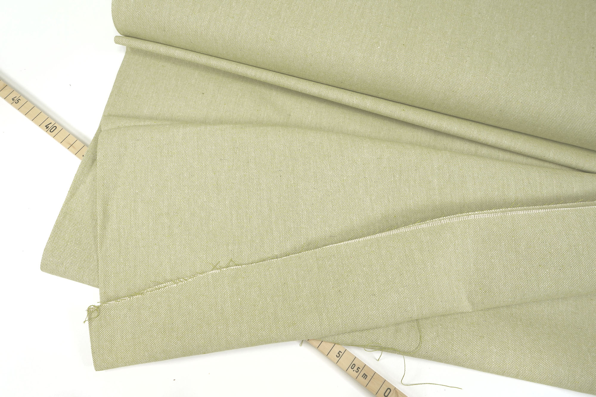 Baumwollstoff • Canvas • Chambray • weiß-grün