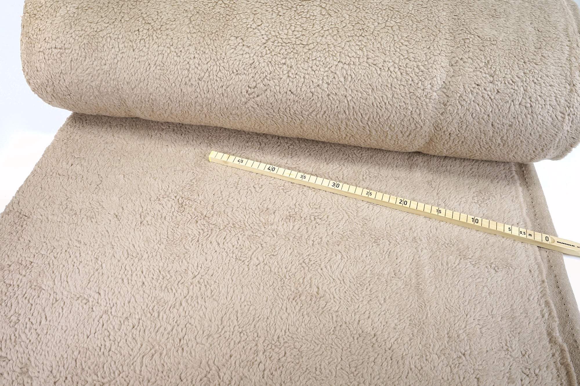 Baumwoll-Teddy • Plüschstoff • beige