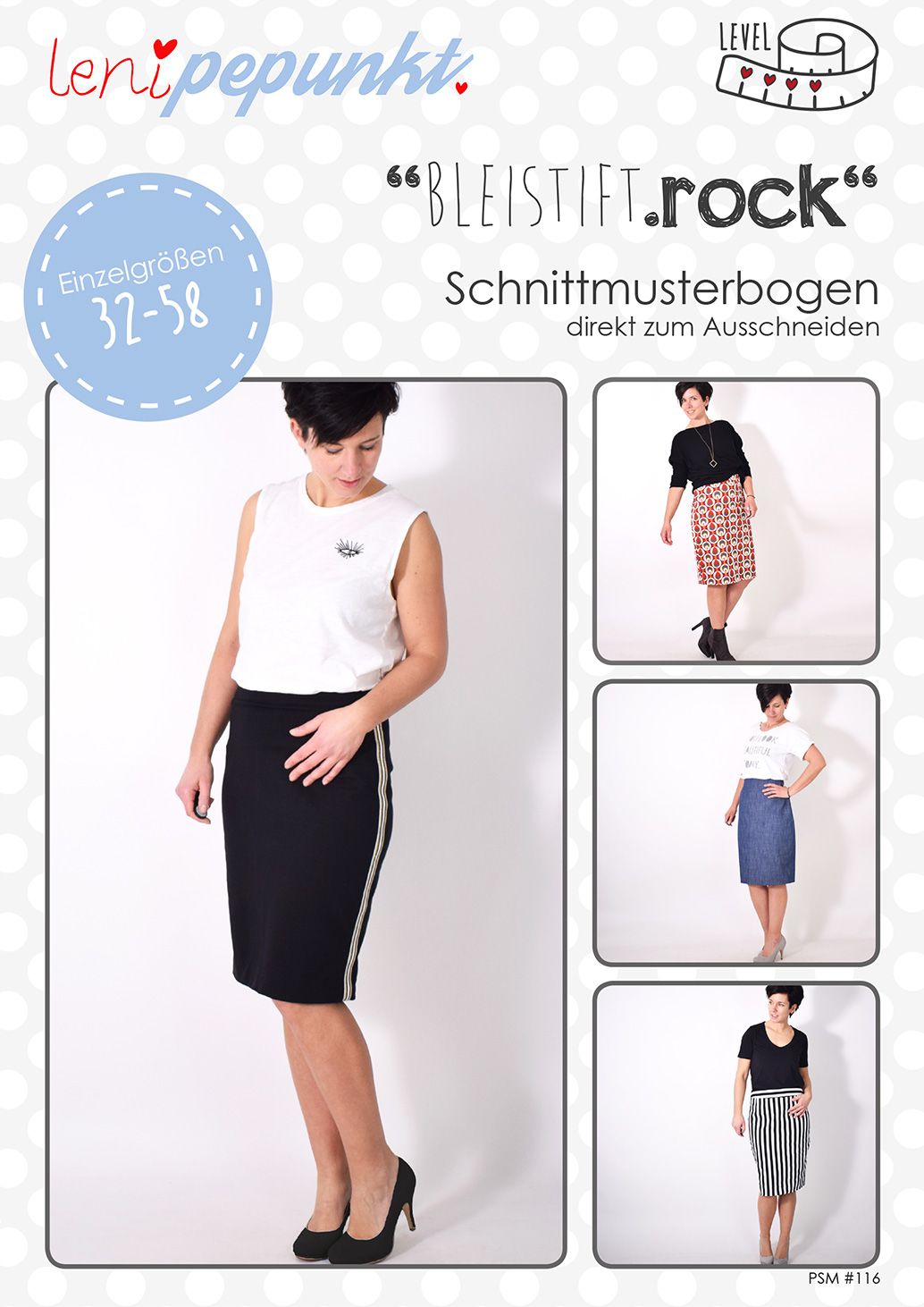 116 BLEISTIFT.ROCK,Papierschnitt,Leni Pepunkt,Deckblatt mit Beispielbildern von Frauen in Bleispieftrock