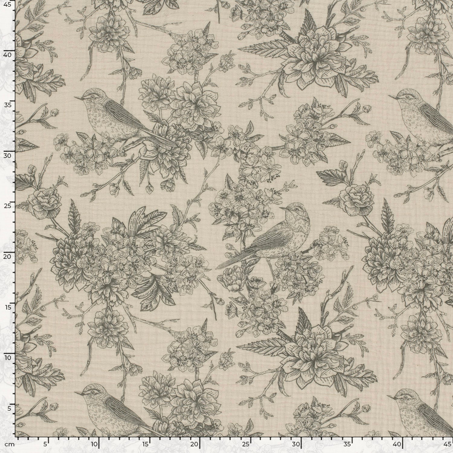 Musselin • Double Gauze • Birds and Flowers