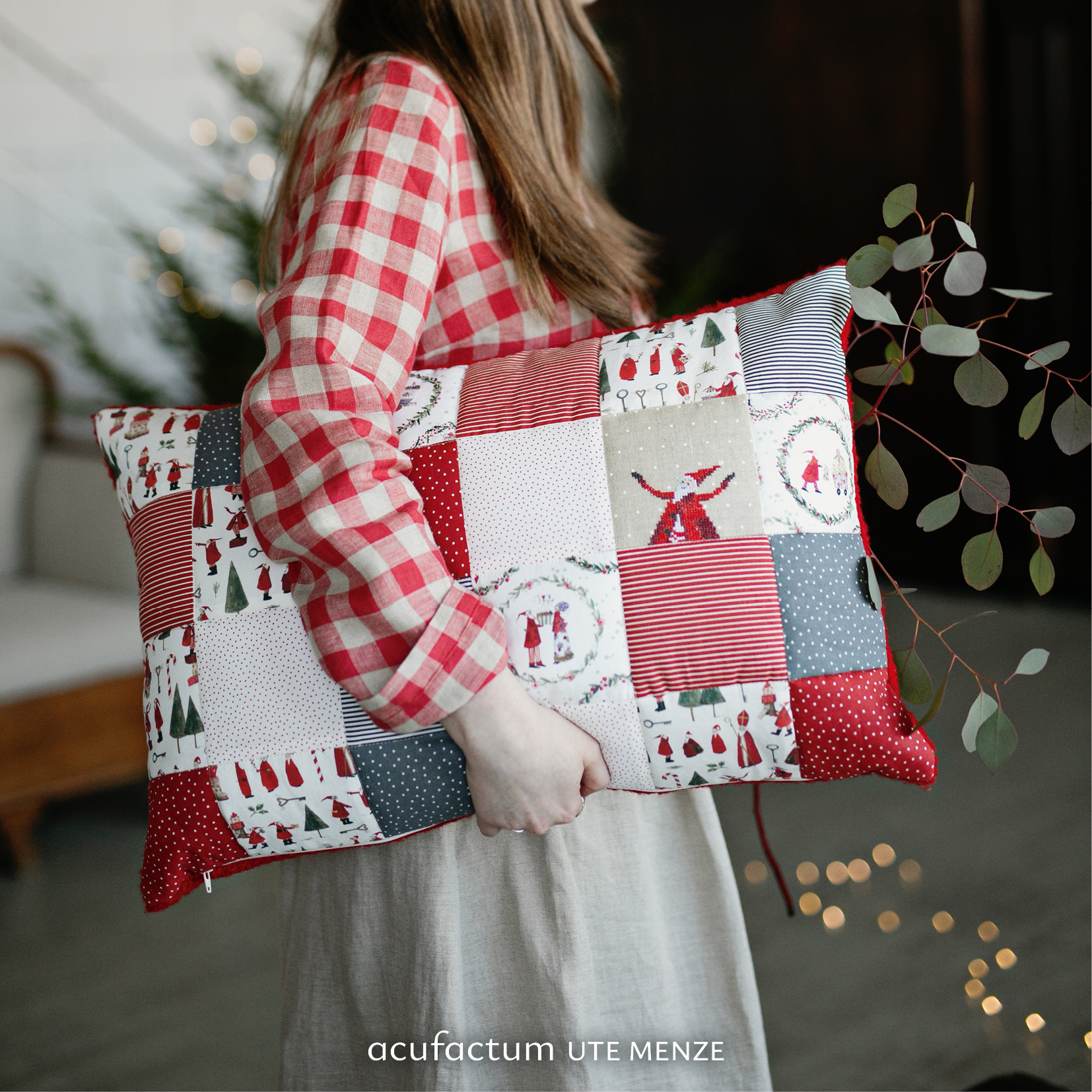 acufactum • Baumwollstoff • Karo • rot