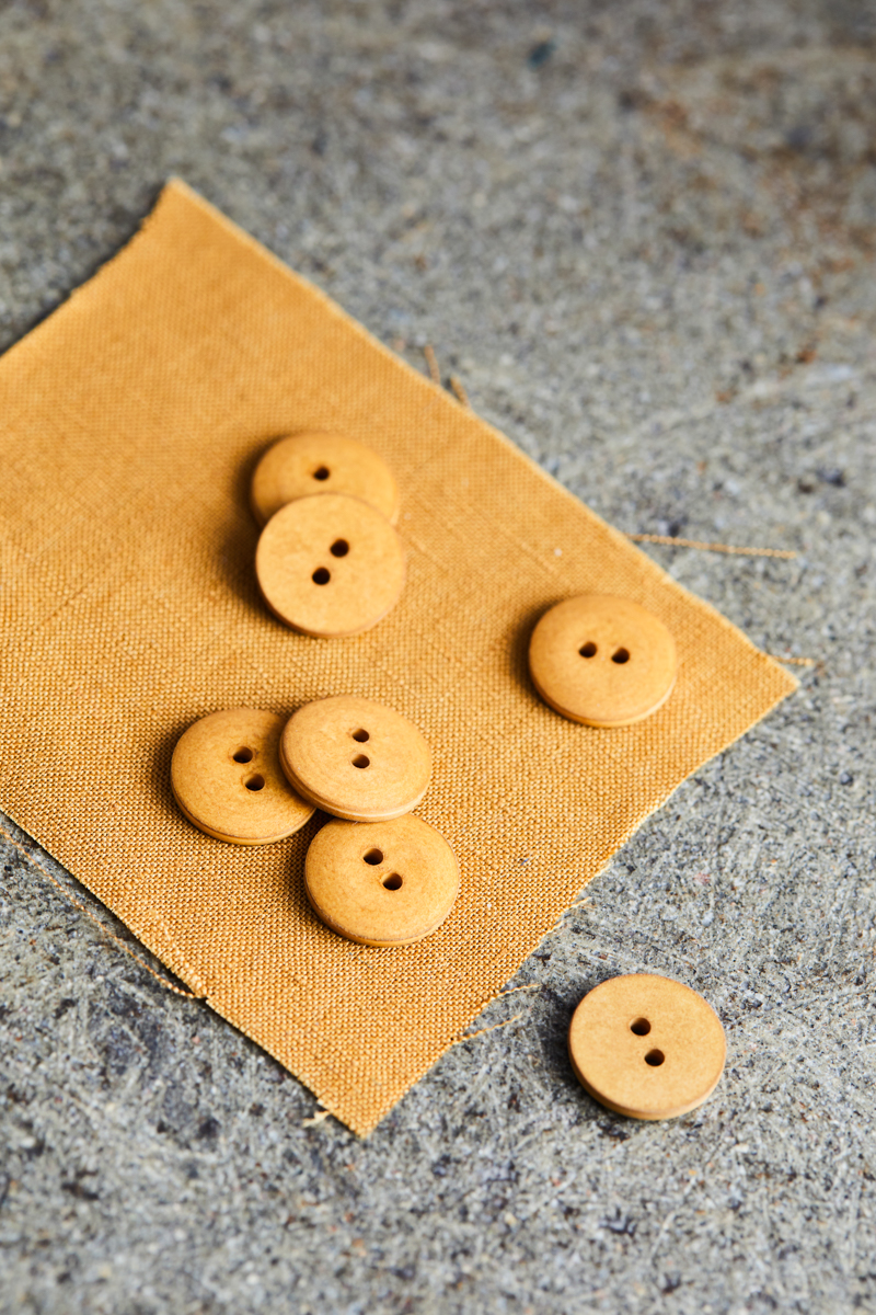 Knopf • Curb Cotton Button • mind the MAKER • 18 mm • dry mustard