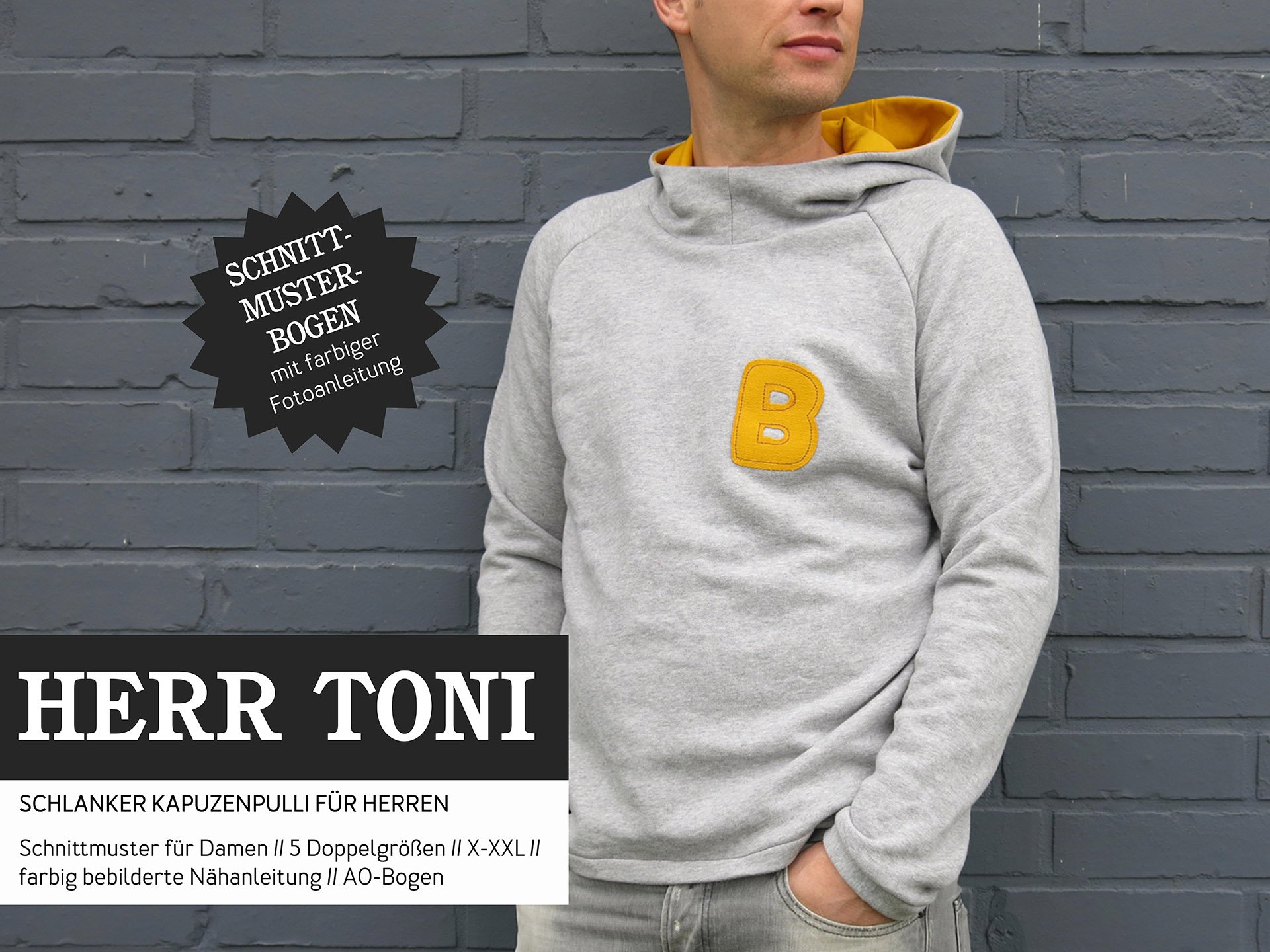 HERR TONI • Kapuzensweater, Papierschnitt, Deckblatt