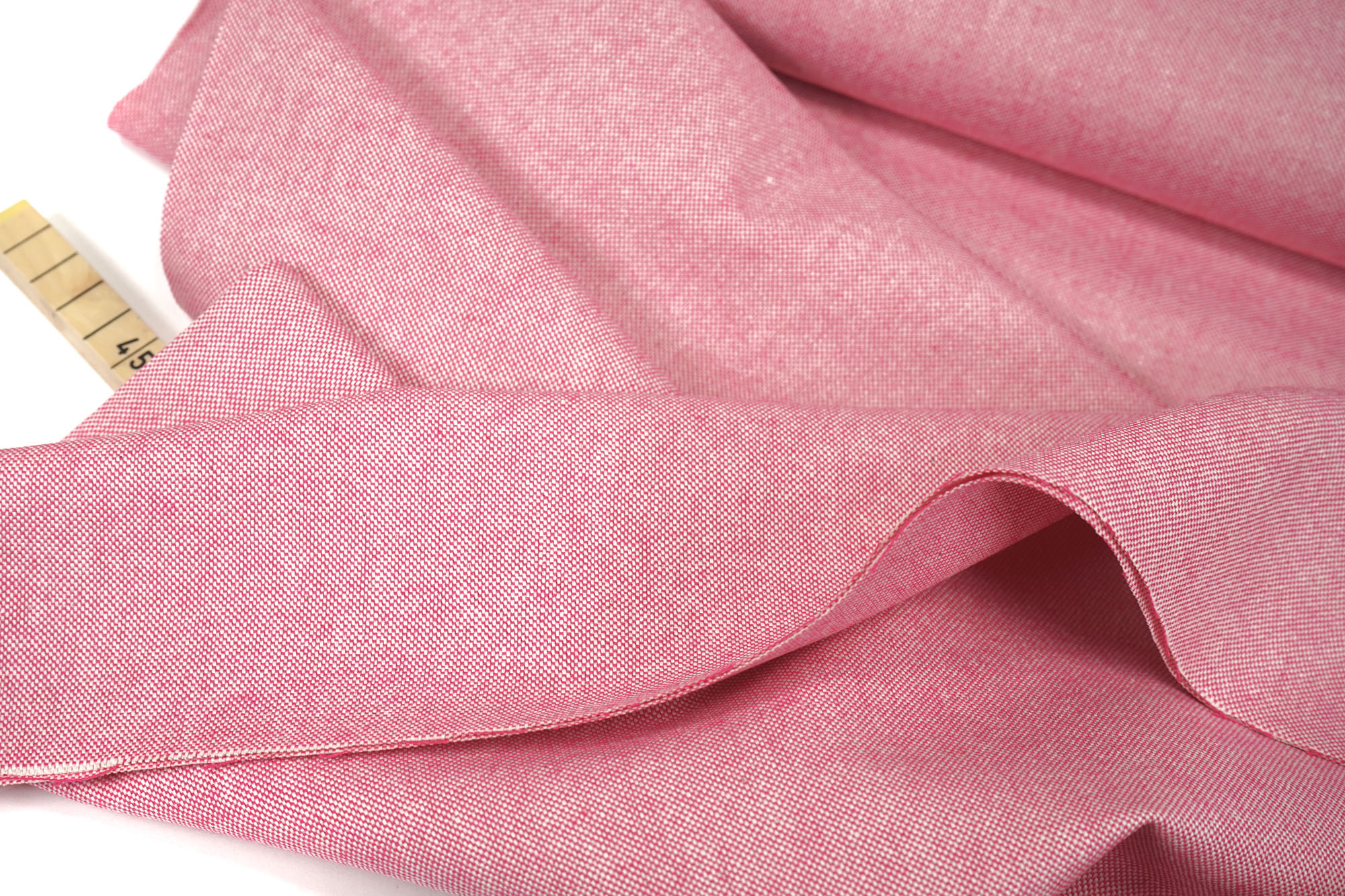 Baumwollstoff • Canvas • Chambray • weiß-pink