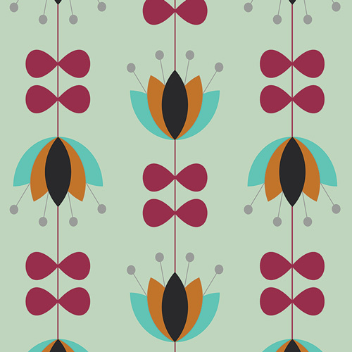 Art Gallery • Nordika • Tulip Vines Mint • Baumwoll Stoff