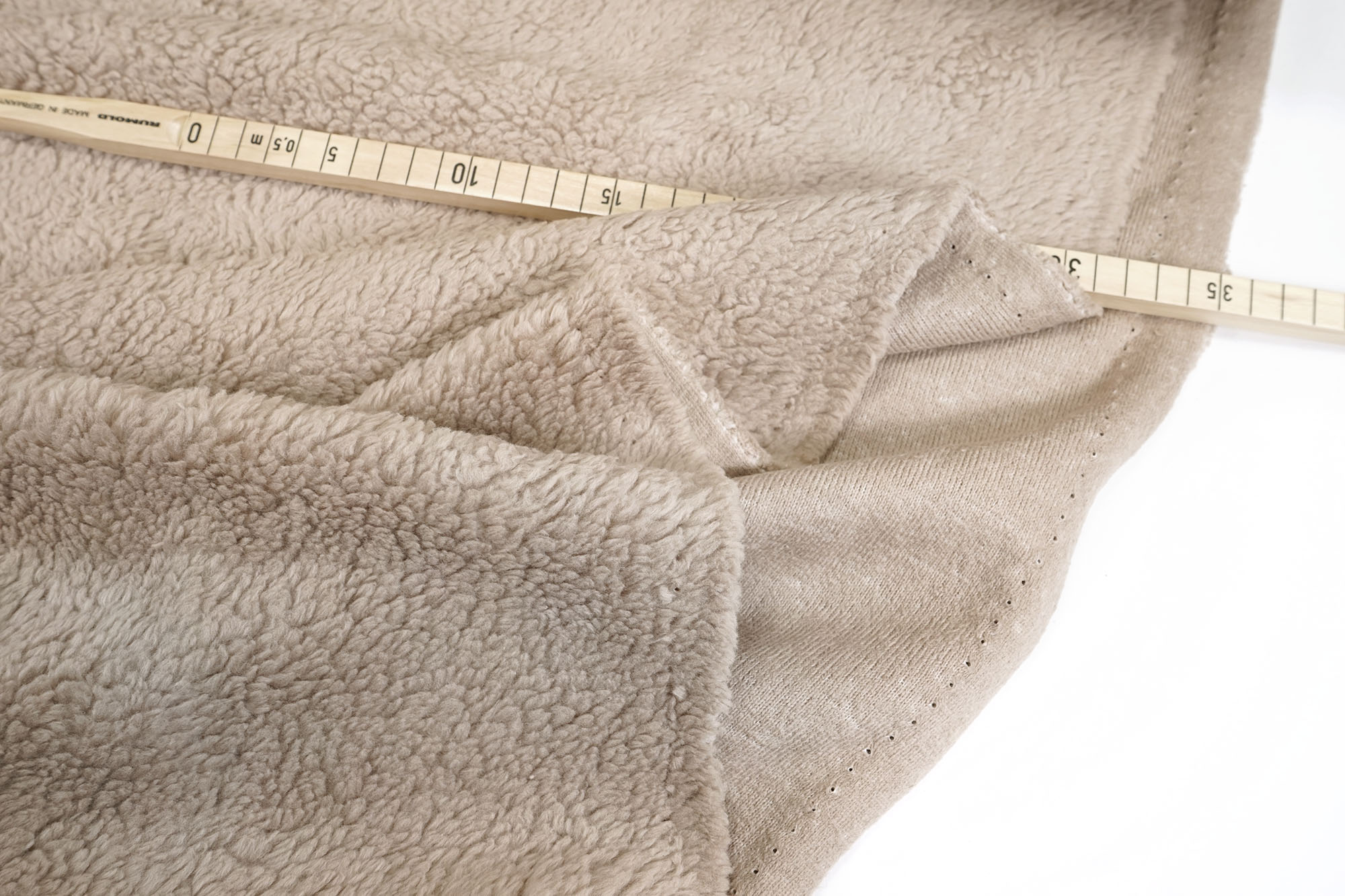 Baumwoll-Teddy • Plüschstoff • beige
