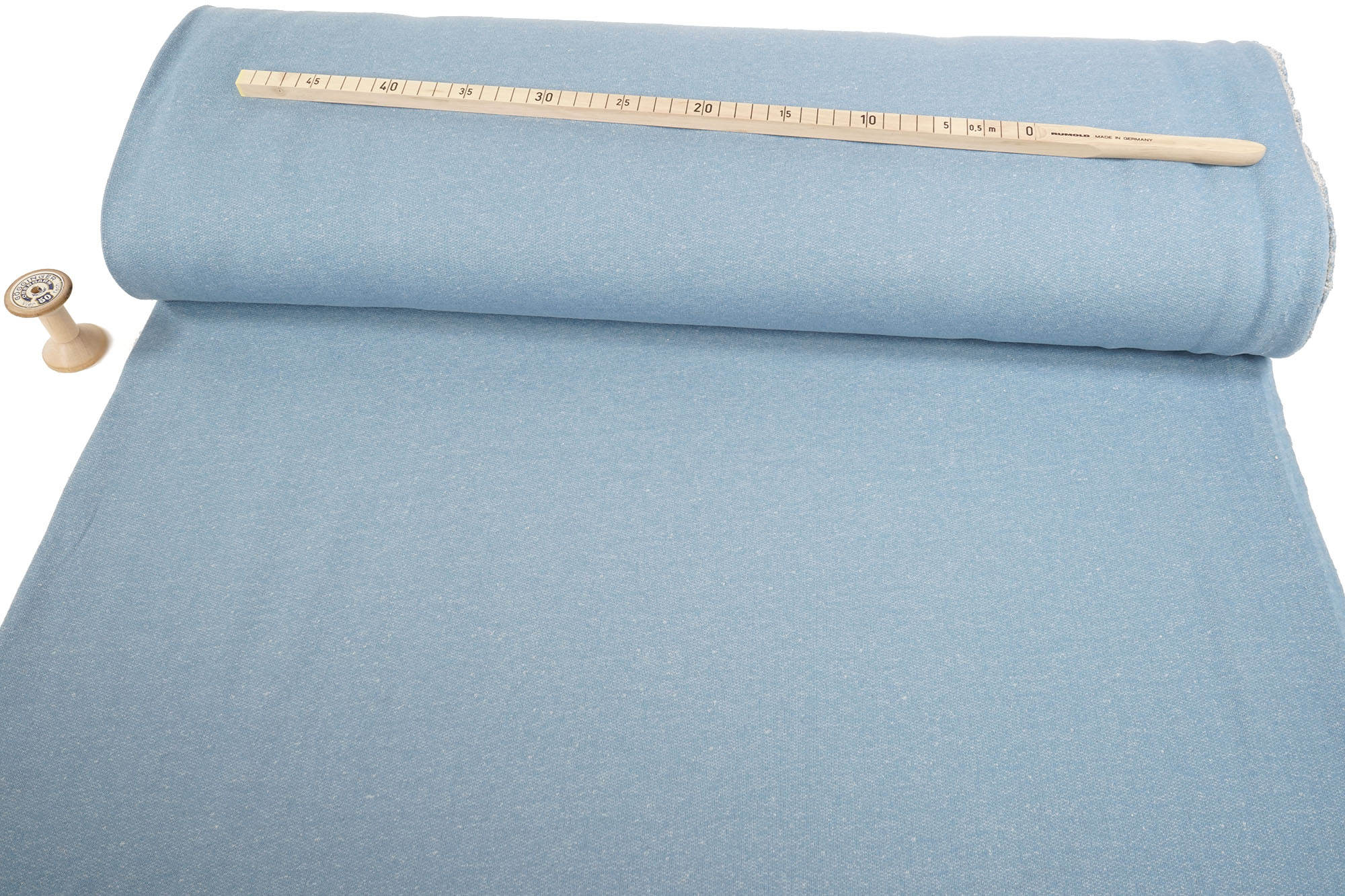 Sweatshirt Stoff • aufgeraut • jeansblau melange