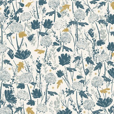 Cotton+Steel • Summer Folk • Wander Field • Cobalt