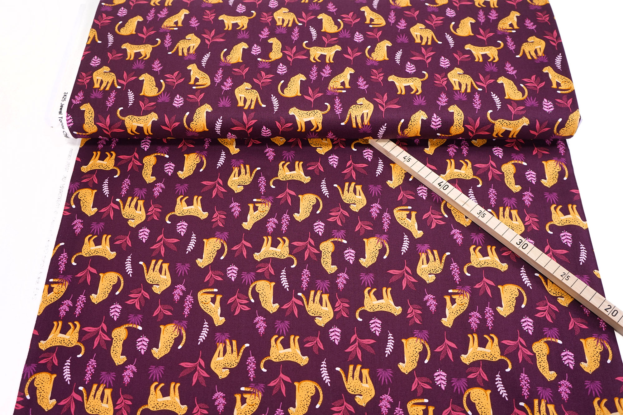 makower • Jewel Tones • Cheeky Leopard • aubergine