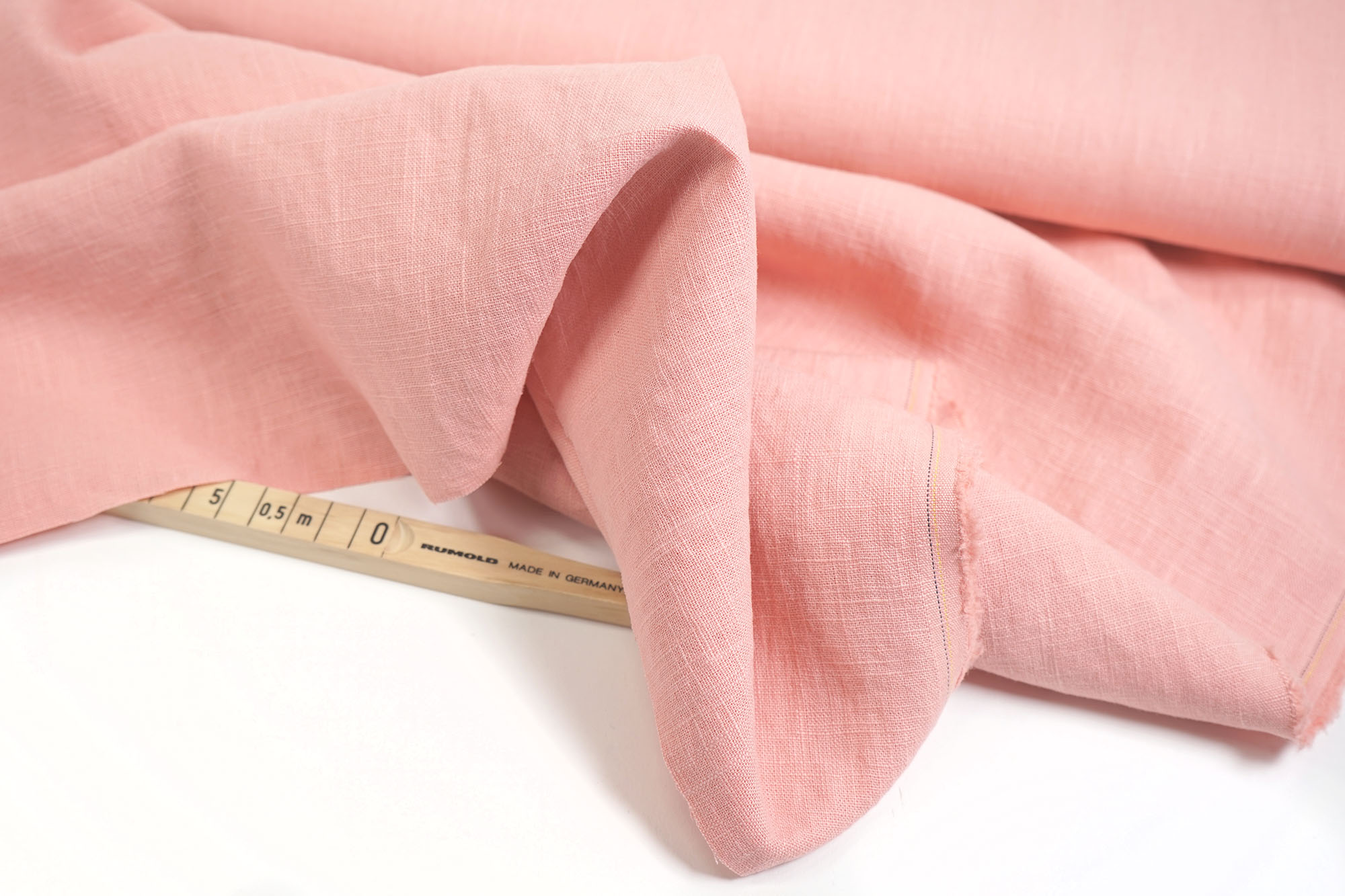 Reines Leinen • Damiel • apricot • uni • vorgewaschen