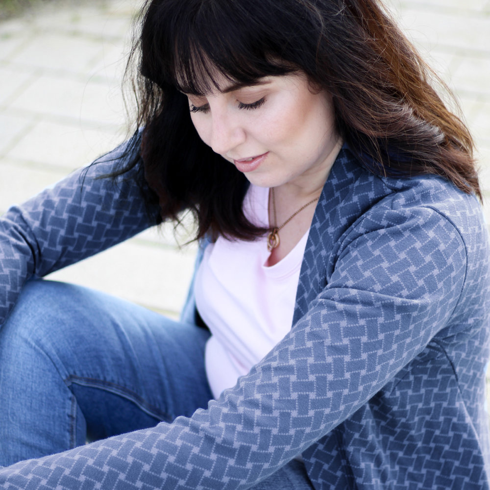 Stoffonkel • Bio-Jacquard • Flechtmuster • jeans (GOTS)