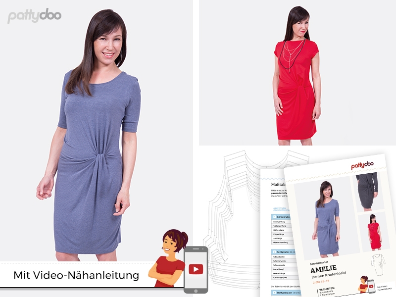 Knotenkleid Amelie • Papierschnittmuster • by Pattydoo