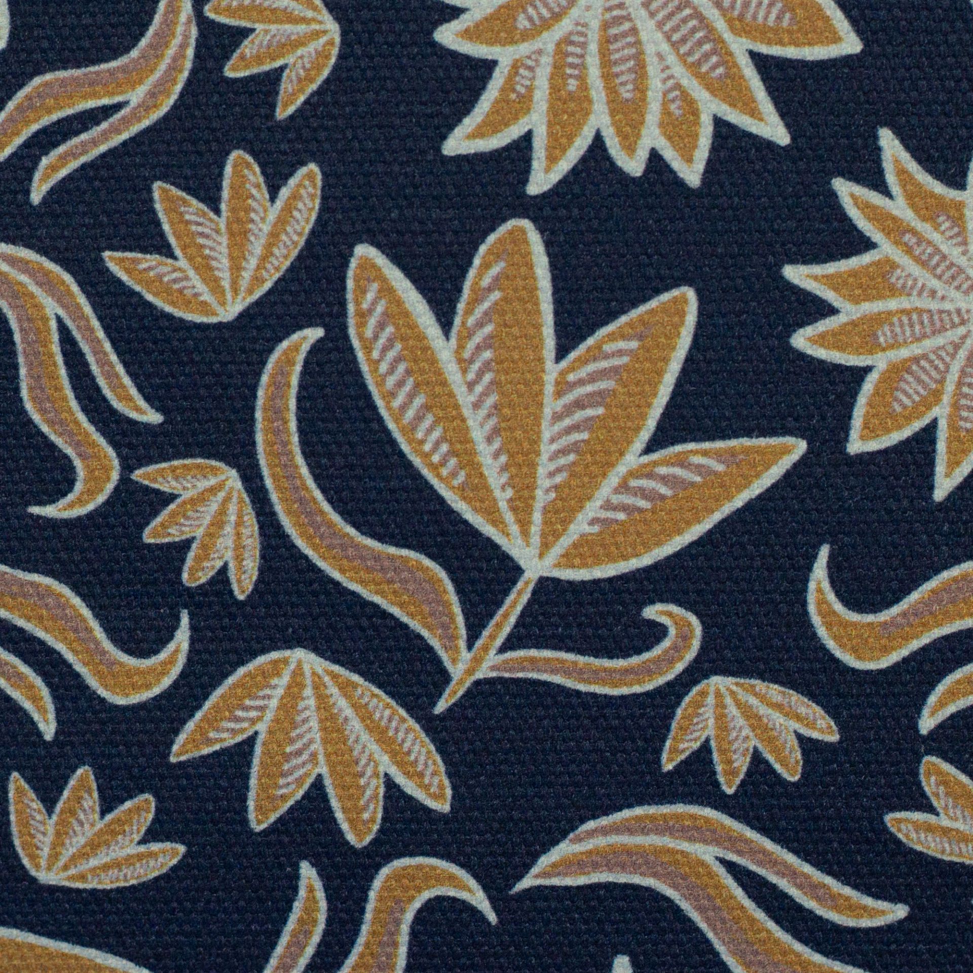 Baumwollcanvas • Retro Flowers • blau