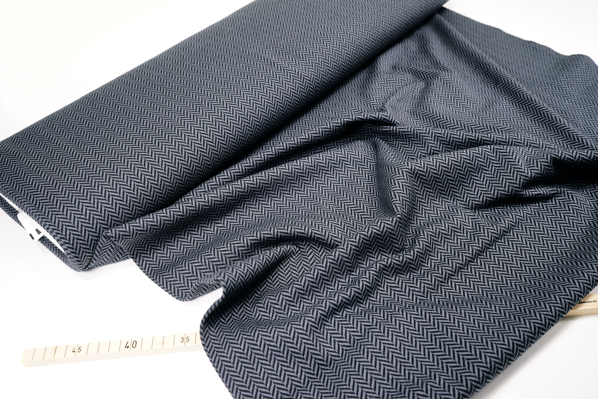 Stoffonkel • Bio-Jacquard • Fischgrät • schwarz (GOTS)