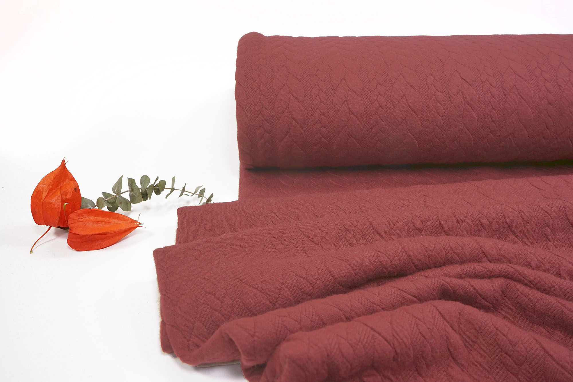 Jacquardjersey • Cloqué • Zopfmuster • ziegel