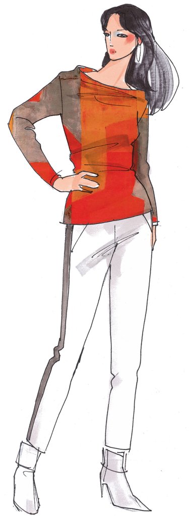 Pullover Pony-Hütchen Damen, Papierschnitt