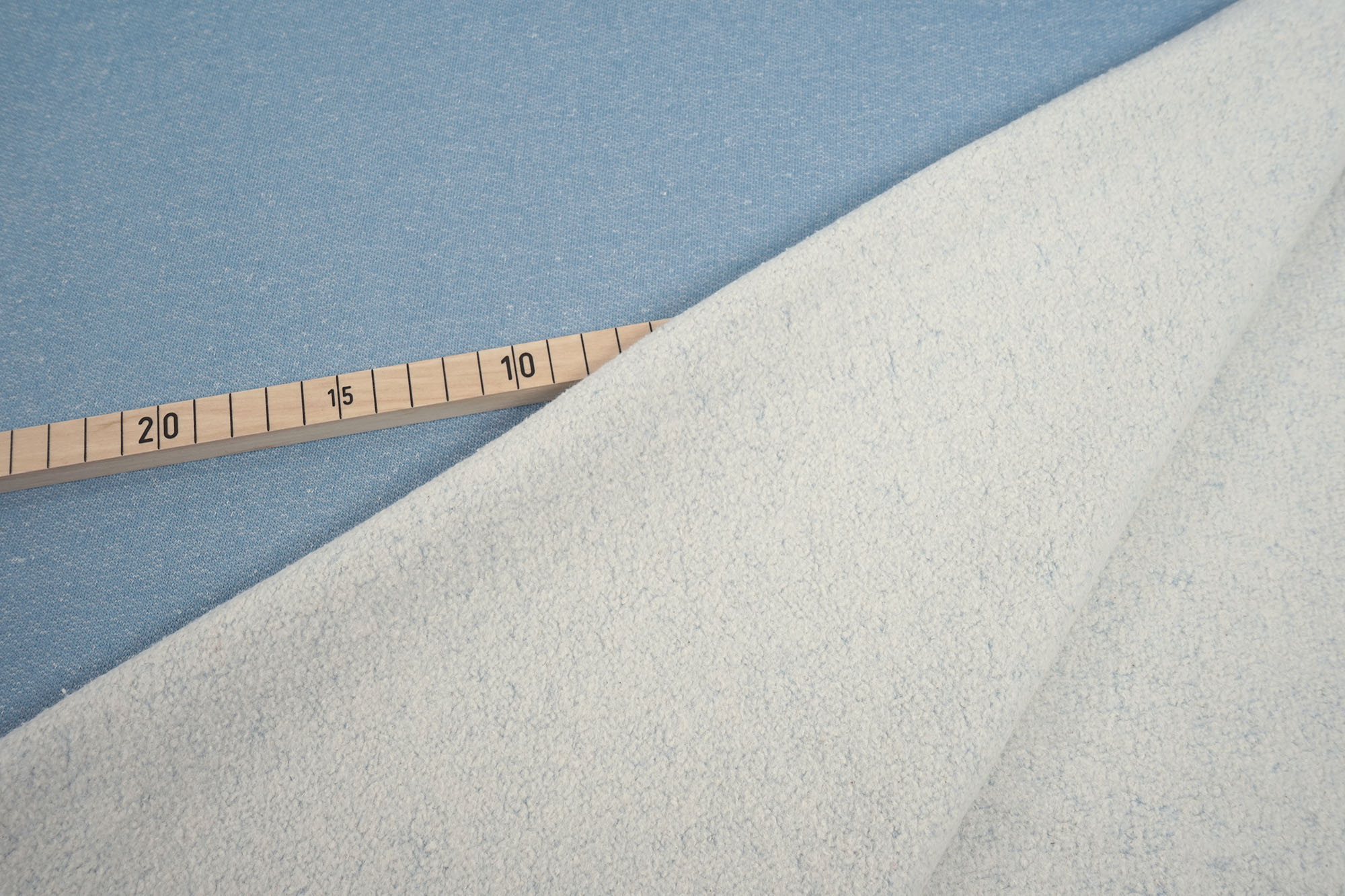 Sweatshirt Stoff • aufgeraut • jeansblau melange