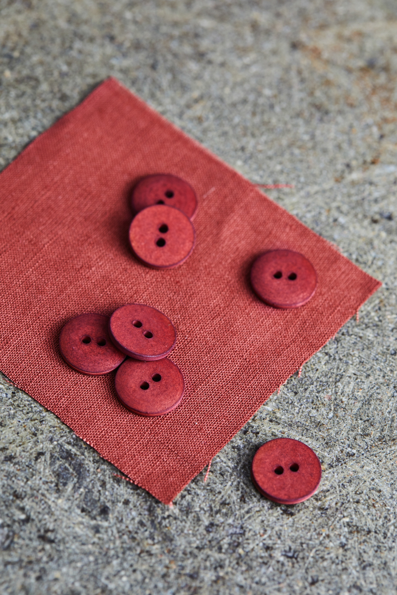 Knopf • Curb Cotton Button • mind the MAKER • 18 mm • coral red