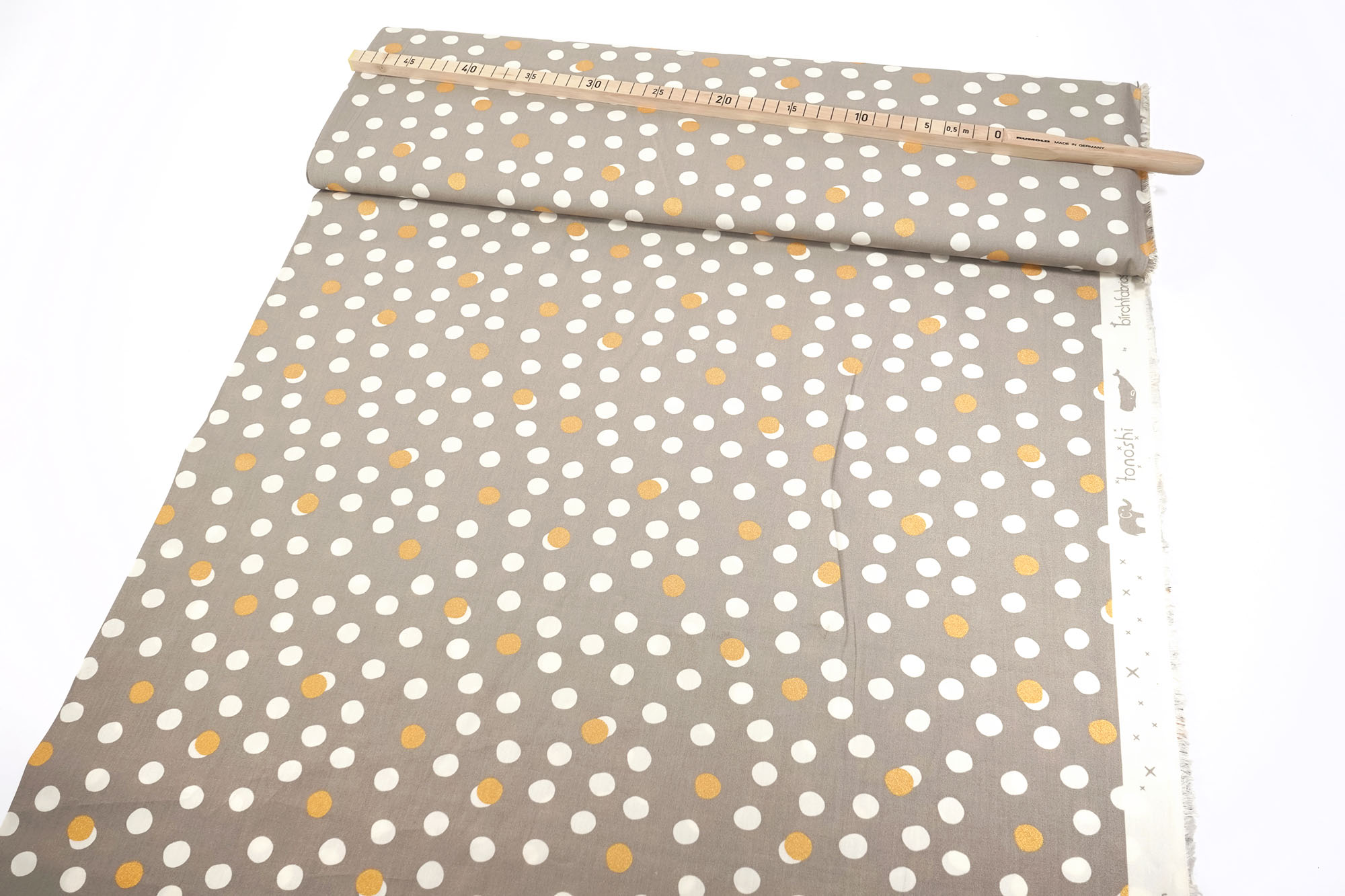 Birch Fabrics Tonoshi Mochi Dot Shroom Metallic Gold