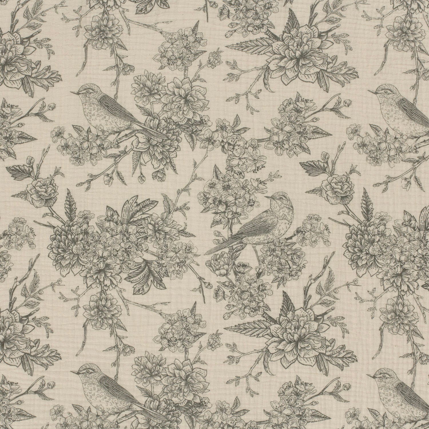 Musselin • Double Gauze • Birds and Flowers