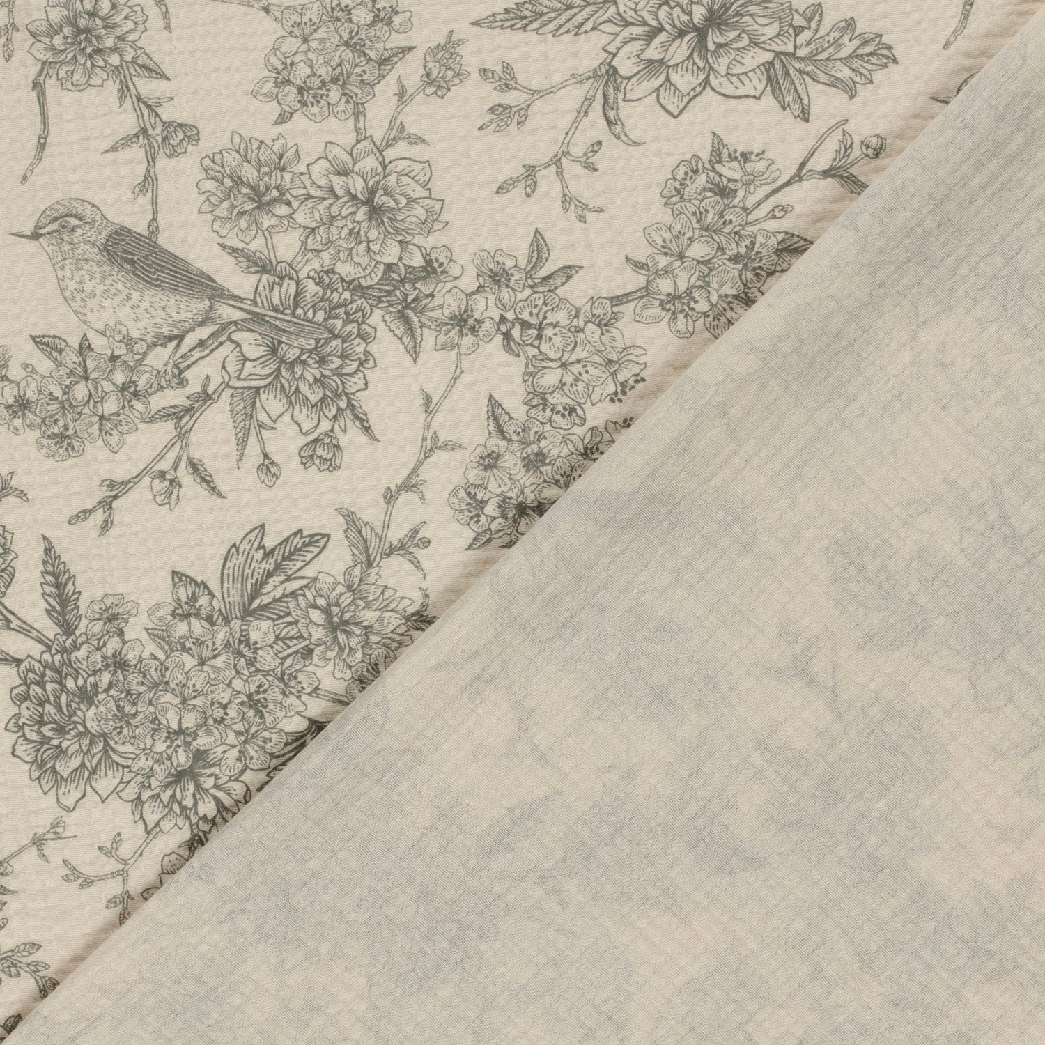 Musselin • Double Gauze • Birds and Flowers