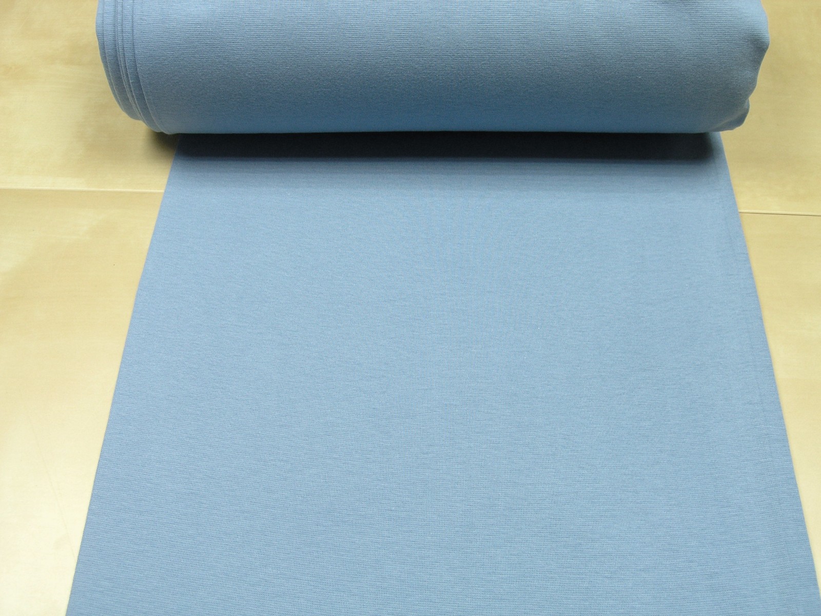 Bündchen glatt uni jeans blau