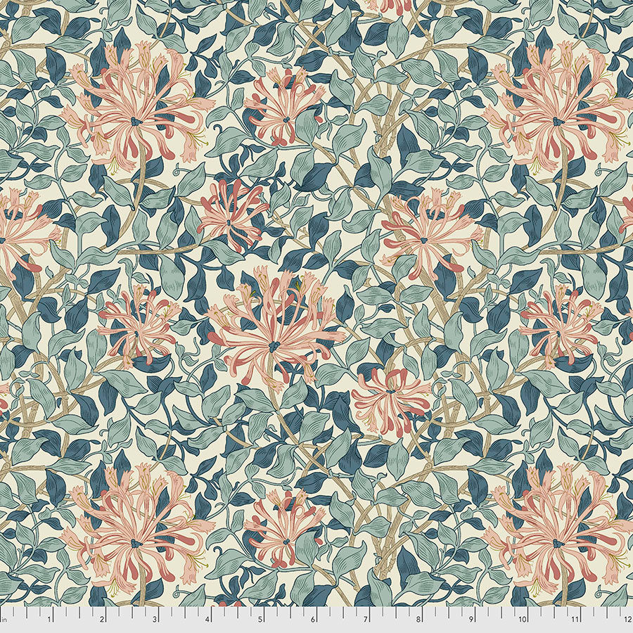 Free Spirit • Morris & Co. • Honeysuckle • Aqua