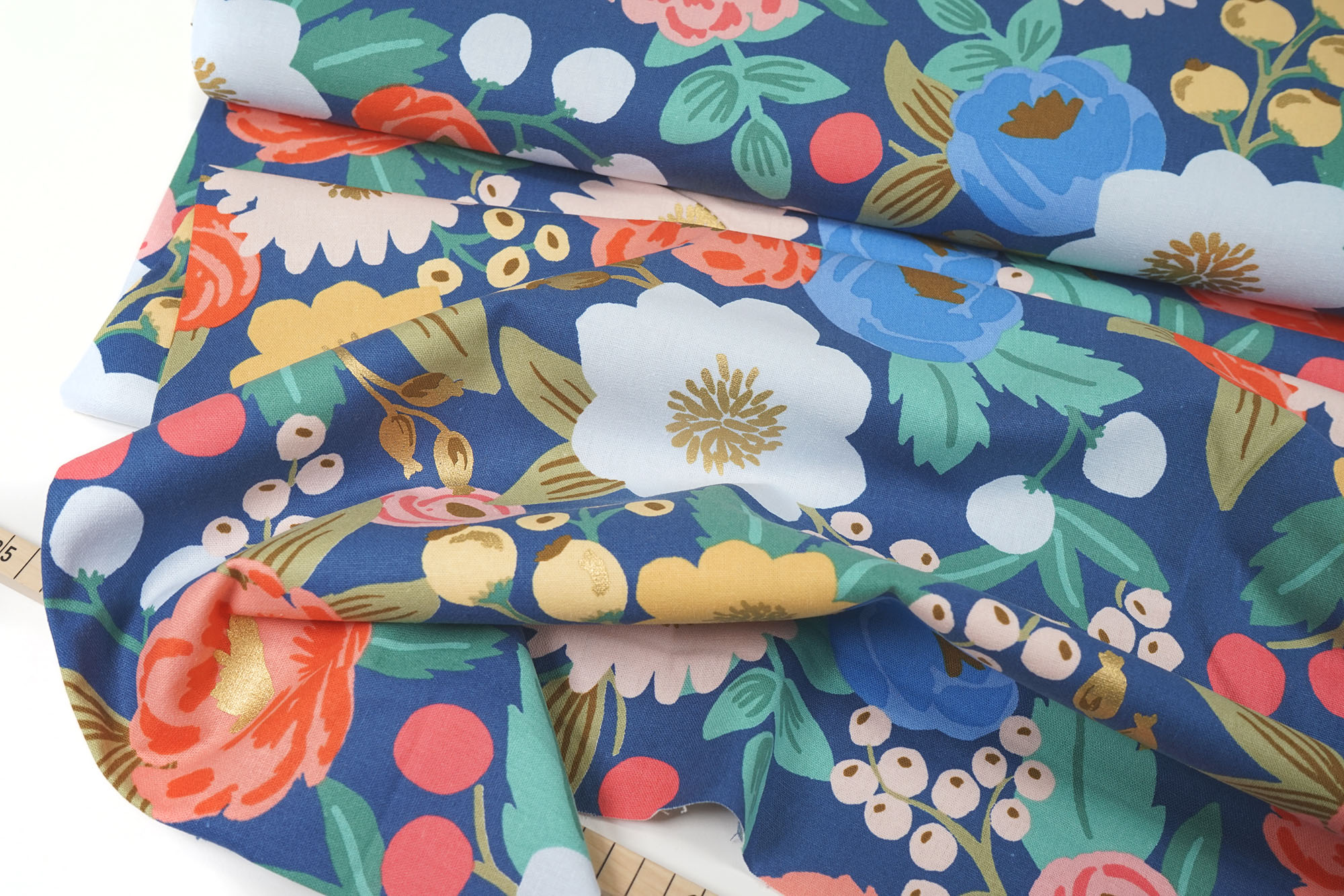 Rifle Paper Co. • Canvas • Vintage Blossom • Blue Canvas • metallic