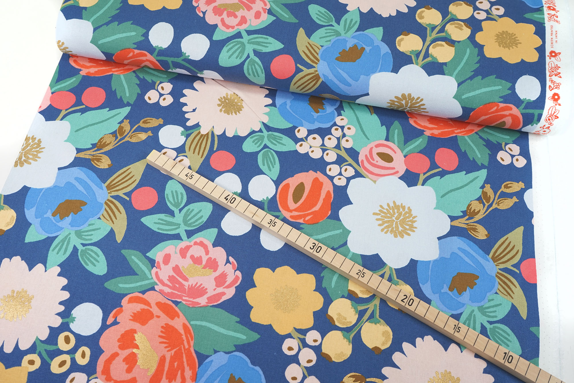 Rifle Paper Co. • Canvas • Vintage Blossom • Blue Canvas • metallic