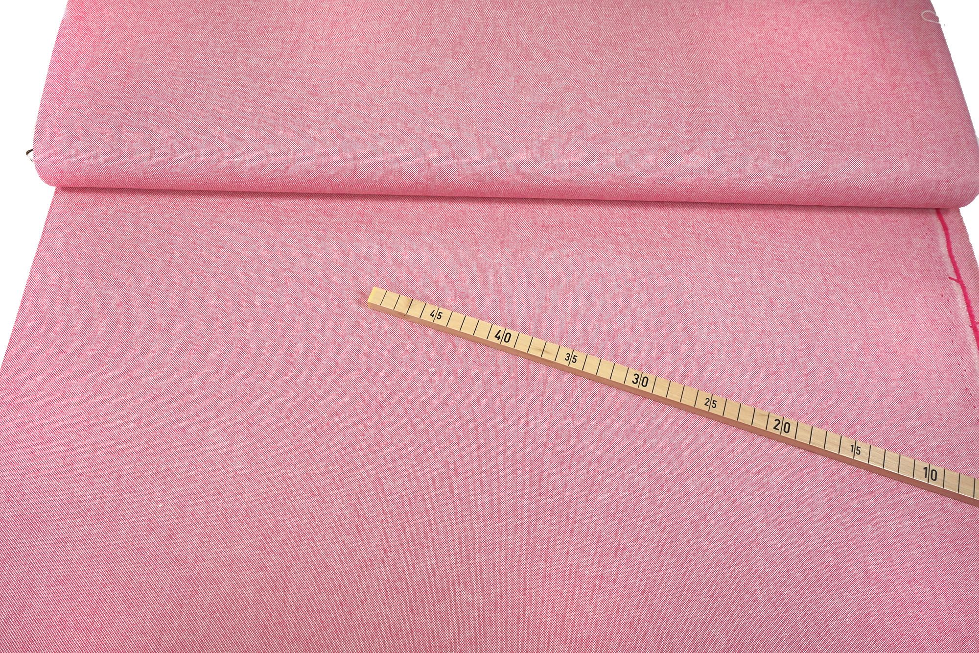 Baumwollstoff • Canvas • Chambray • weiß-pink